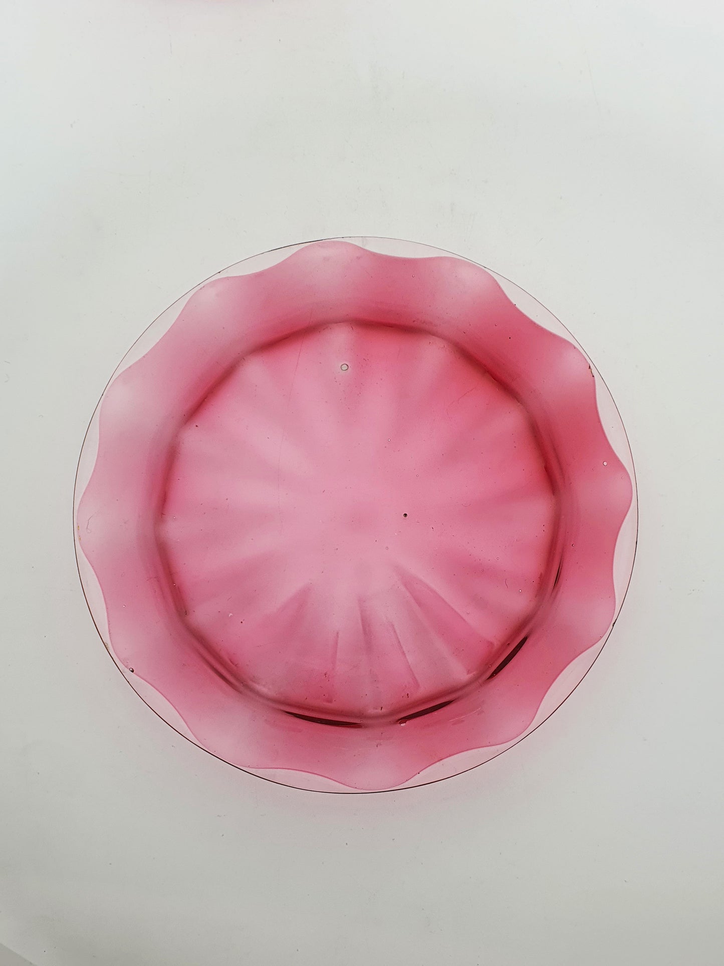 Small Antique Continental Cranberry Glass Covered Cheese Dish – circa 1900