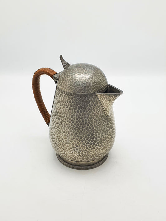Arts And Crafts Tudric Pewter Coffee Pot With Cane Handle – circa 1925