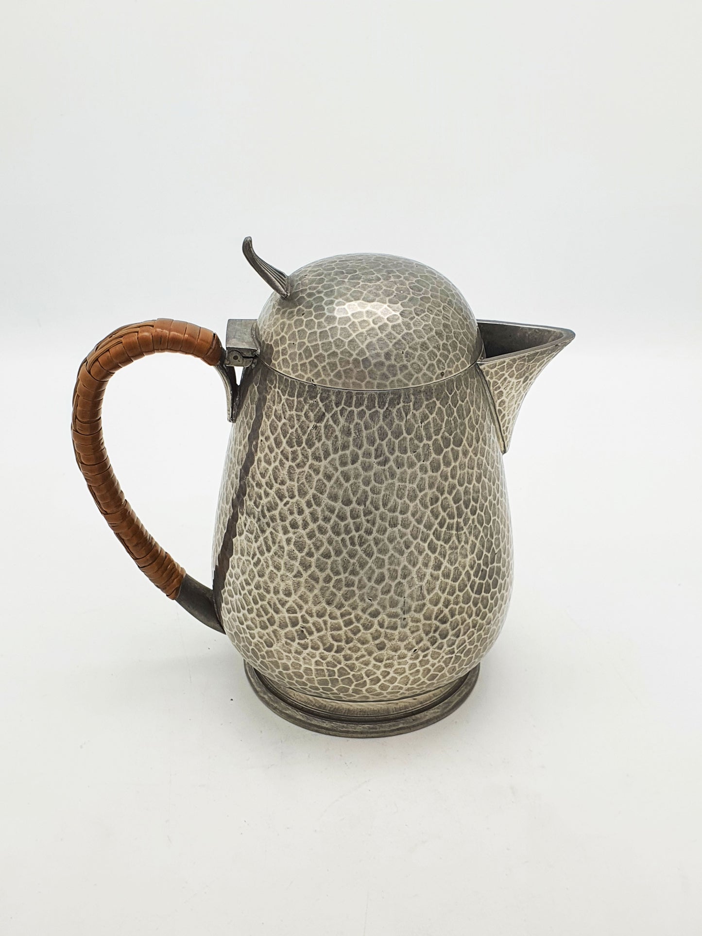 Arts And Crafts Tudric Pewter Coffee Pot With Cane Handle – circa 1925