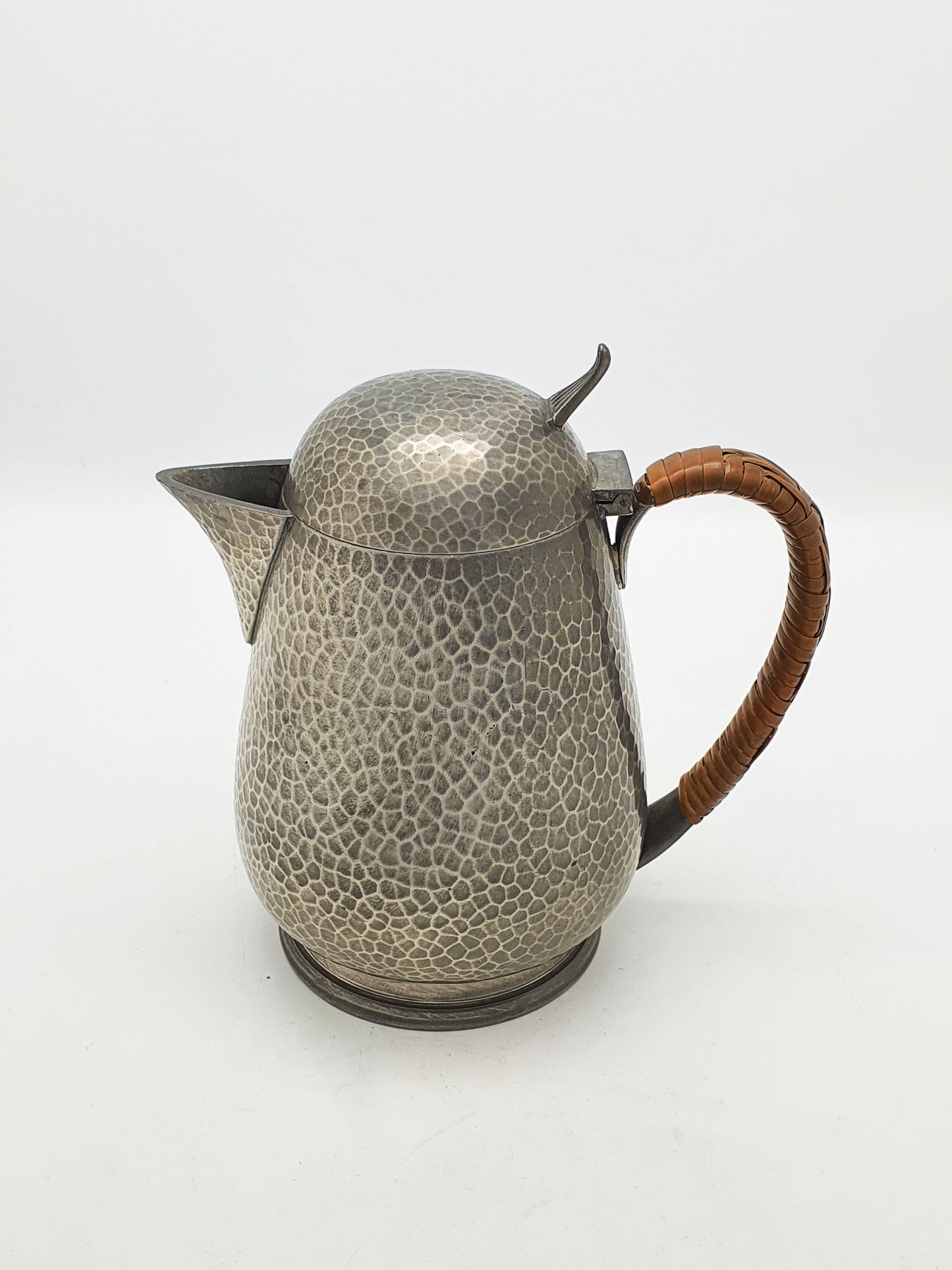 Arts And Crafts Tudric Pewter Coffee Pot With Cane Handle – circa 1925