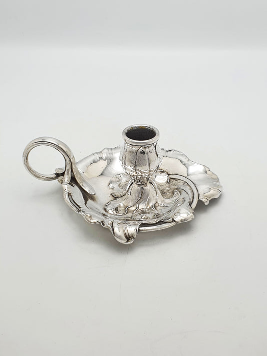 WMF Art Nouveau Silver Plated Leaf Form Chamberstick Candlestick – circa 1900