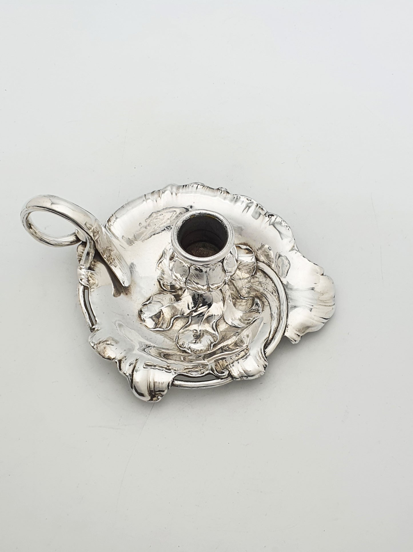 WMF Art Nouveau Silver Plated Leaf Form Chamberstick Candlestick – circa 1900
