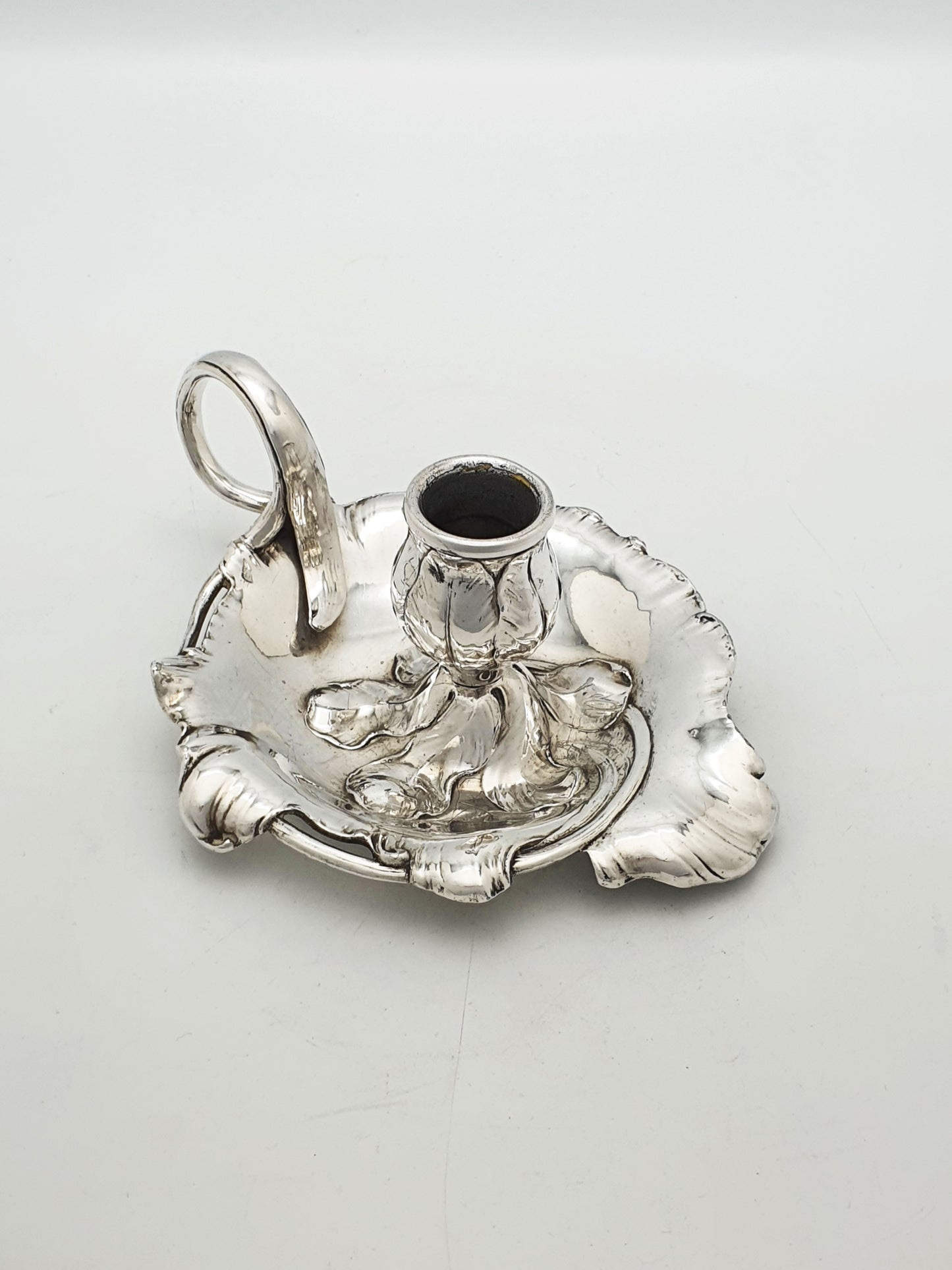 WMF Art Nouveau Silver Plated Leaf Form Chamberstick Candlestick – circa 1900
