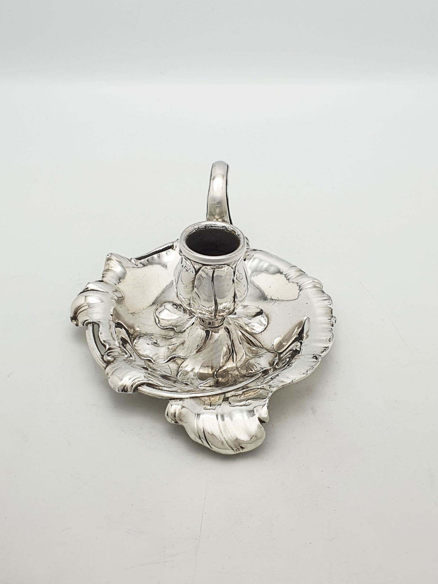 WMF Art Nouveau Silver Plated Leaf Form Chamberstick Candlestick – circa 1900