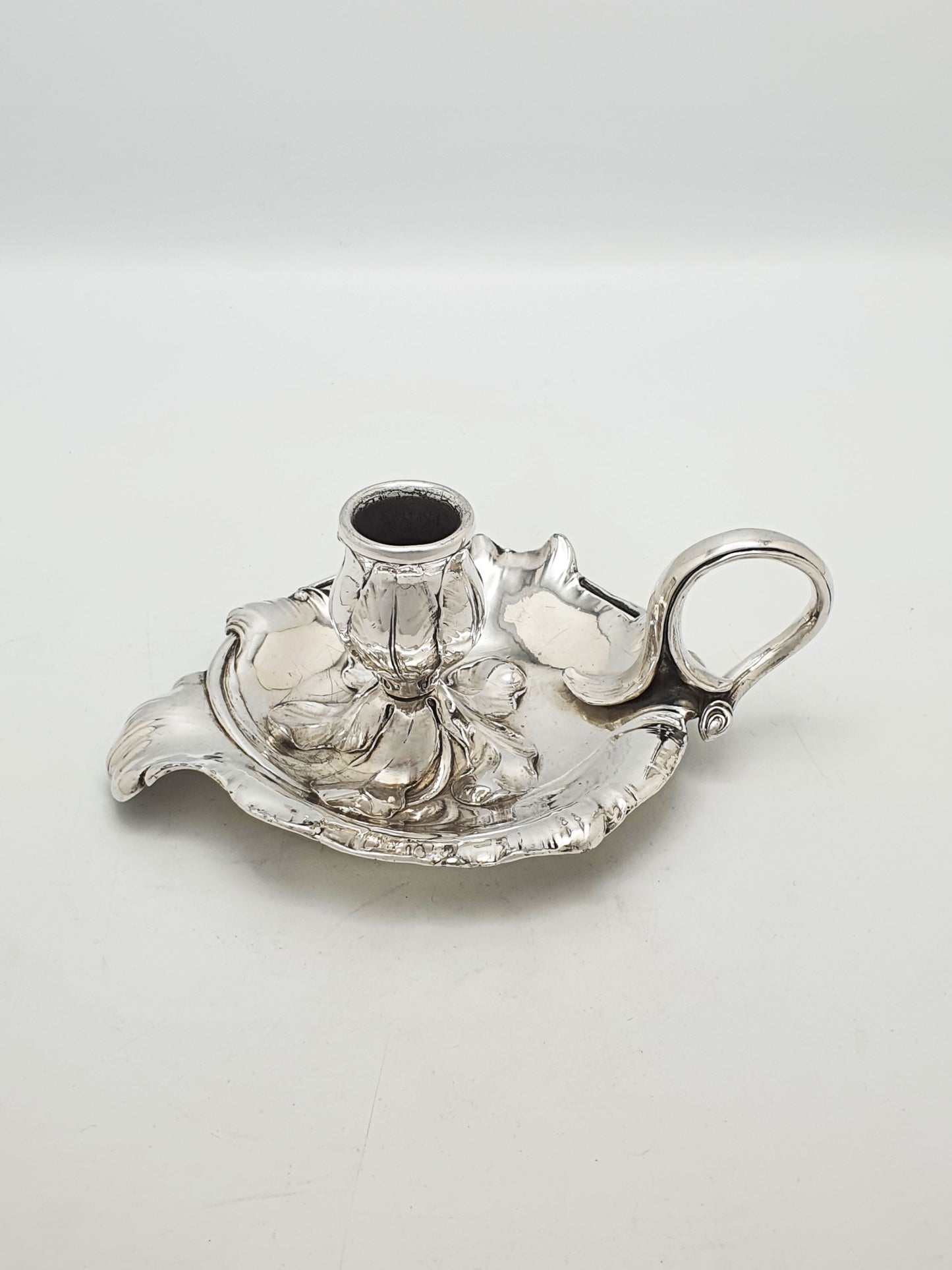 WMF Art Nouveau Silver Plated Leaf Form Chamberstick Candlestick – circa 1900