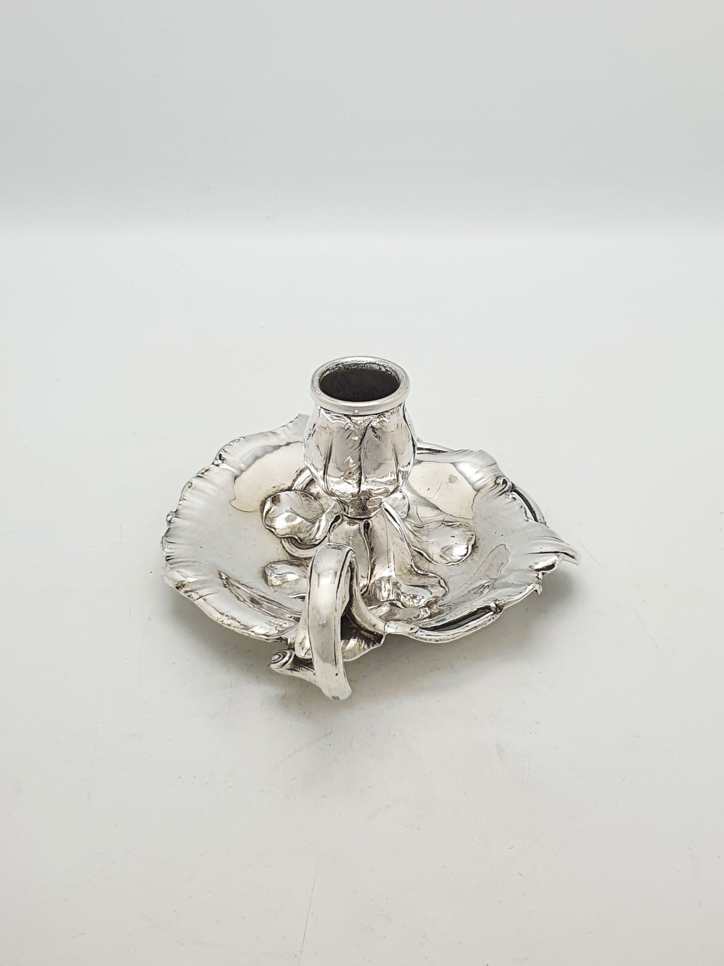 WMF Art Nouveau Silver Plated Leaf Form Chamberstick Candlestick – circa 1900