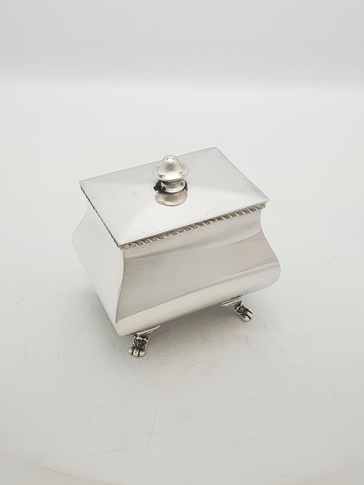 Lovely Antique Edwardian Silver Plated Tea Caddy and Spoon – circa 1905