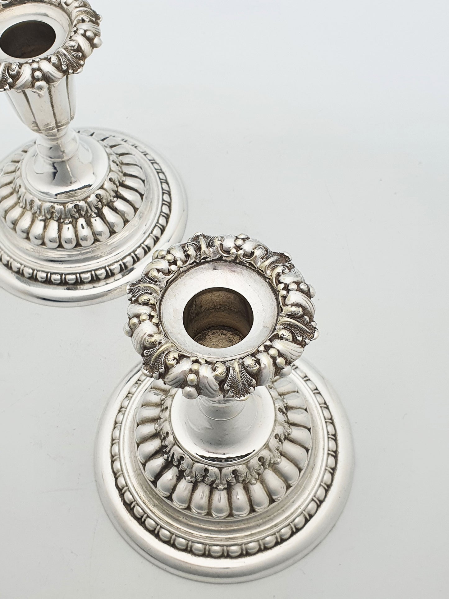 Pair of Antique Edwardian Silver Plated Low Candlesticks – circa 1905