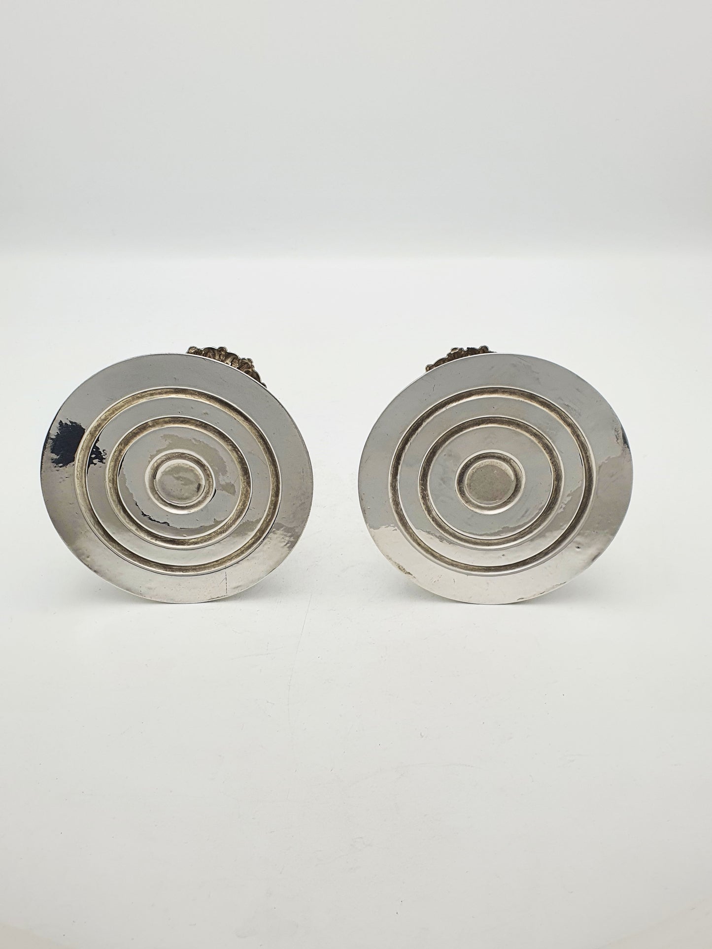 Pair of Antique Edwardian Silver Plated Low Candlesticks – circa 1905