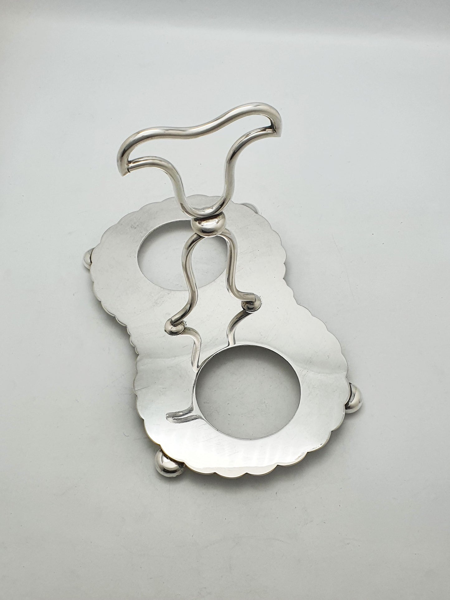Antique Silver Plated Condiment Stand With Twin Glass Bowls – circa 1920