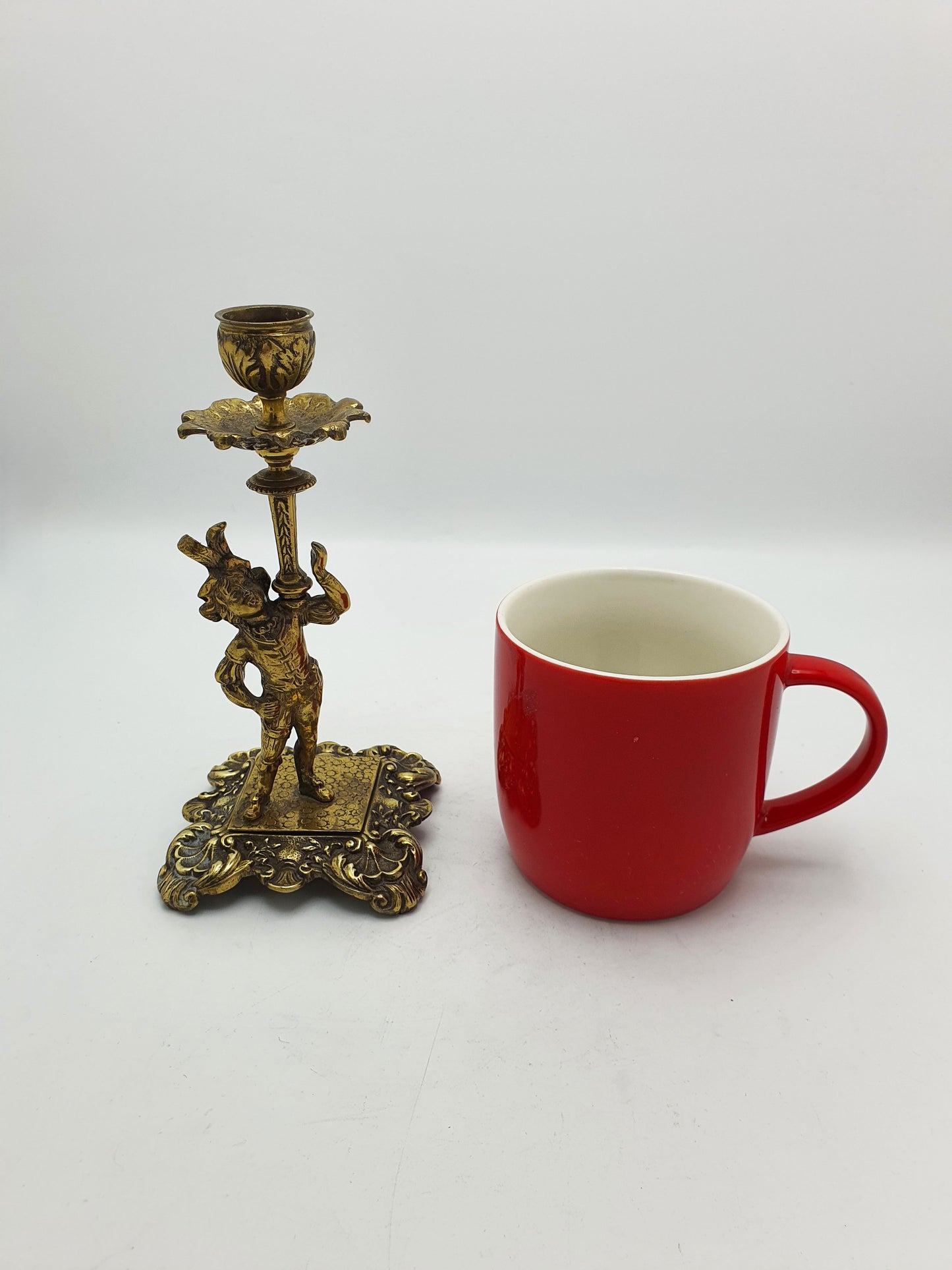 Fantastic Pair of Antique Victorian Brass Figural Candlesticks – circa 1880