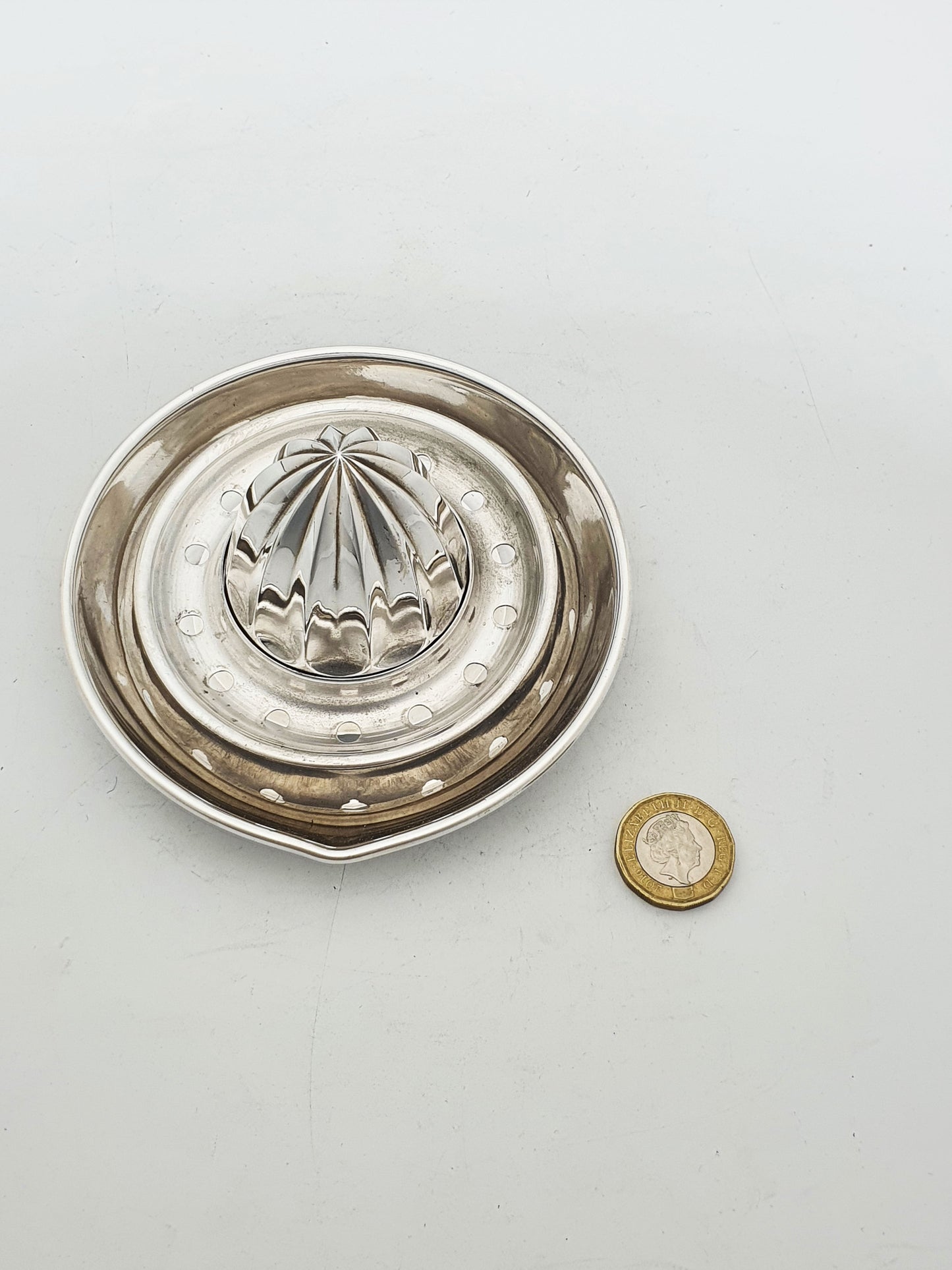 Lovely Vintage Silver Plated Lemon Squeezer With Strainer Ring – circa 1925