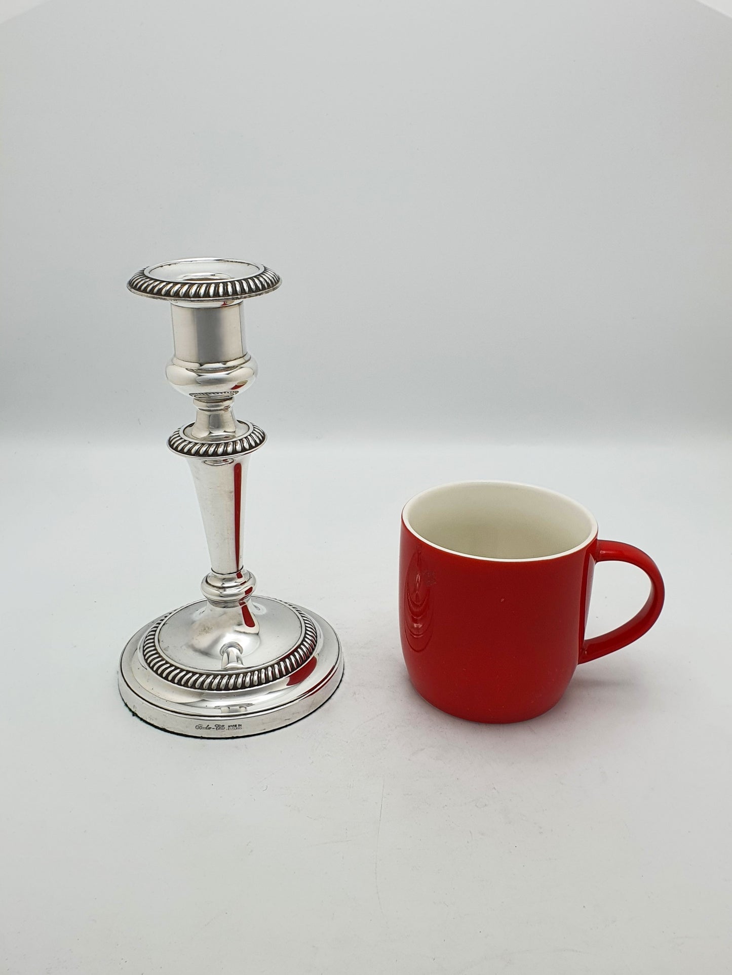 Pair of Antique Barker Ellis Silver Plated Candlesticks – circa 1920