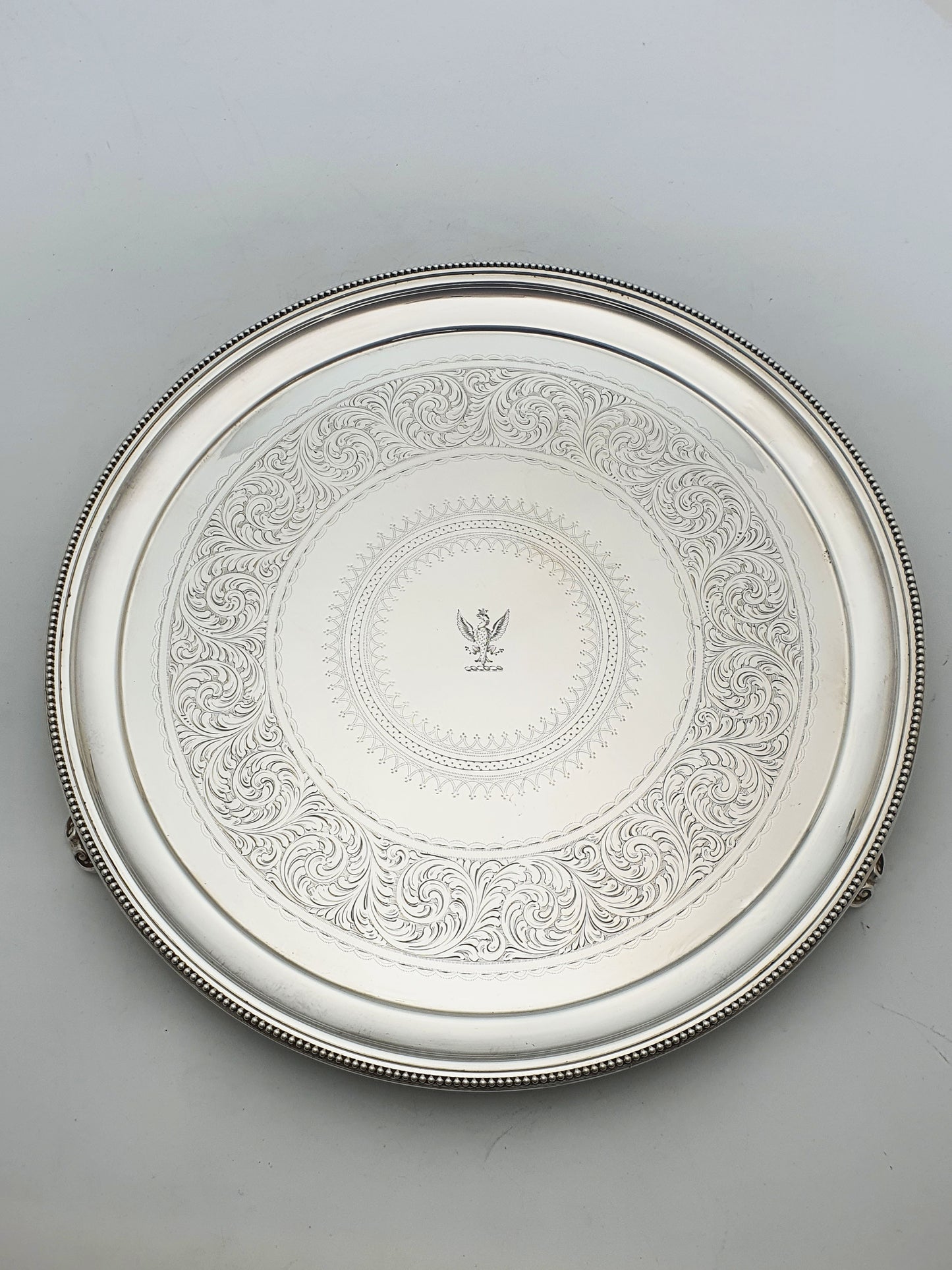 Antique Victorian Elkington Silver Plated Set Of Three Engraved Salvers - 1872