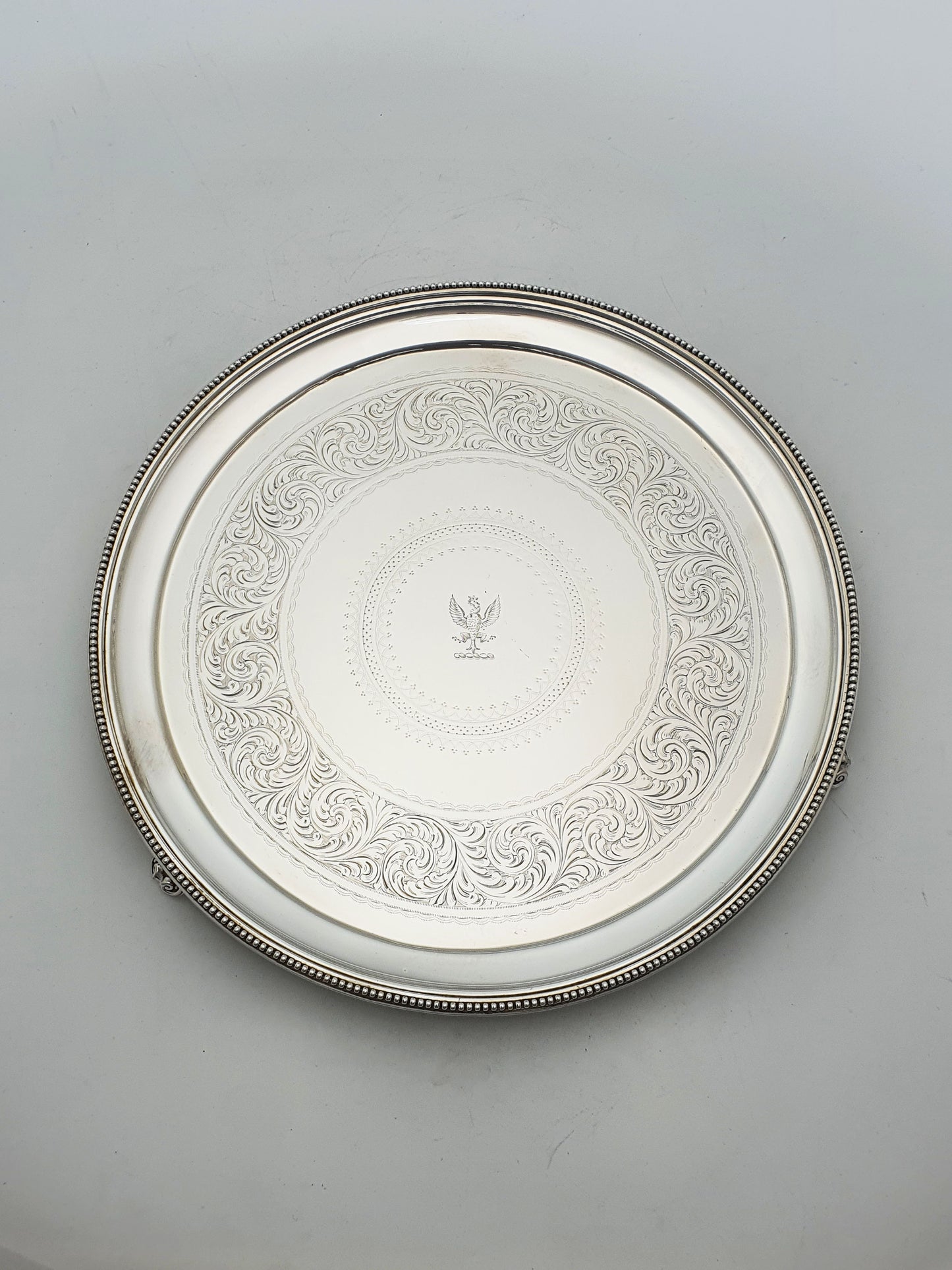 Antique Victorian Elkington Silver Plated Set Of Three Engraved Salvers - 1872