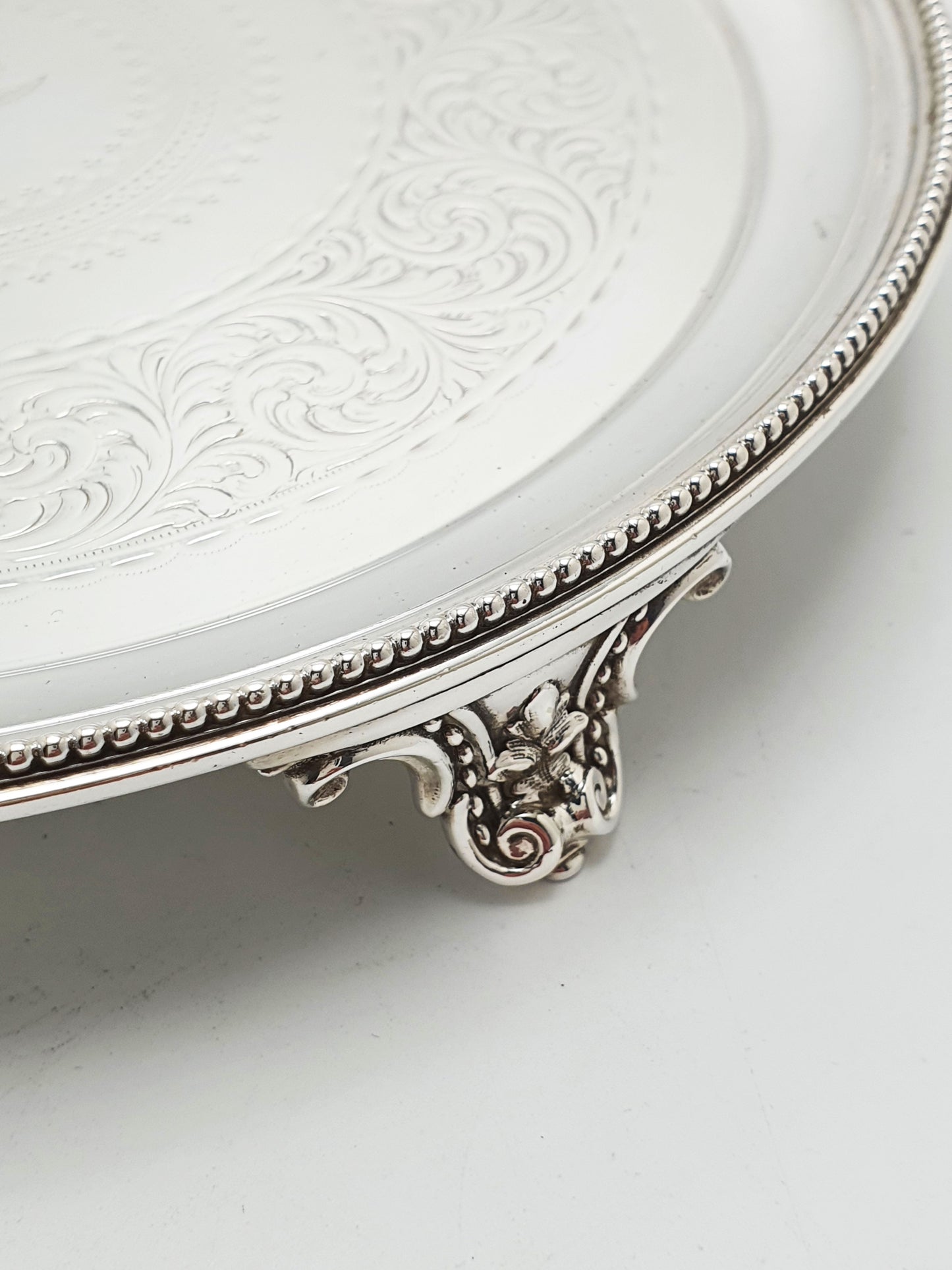 Antique Victorian Elkington Silver Plated Set Of Three Engraved Salvers - 1872