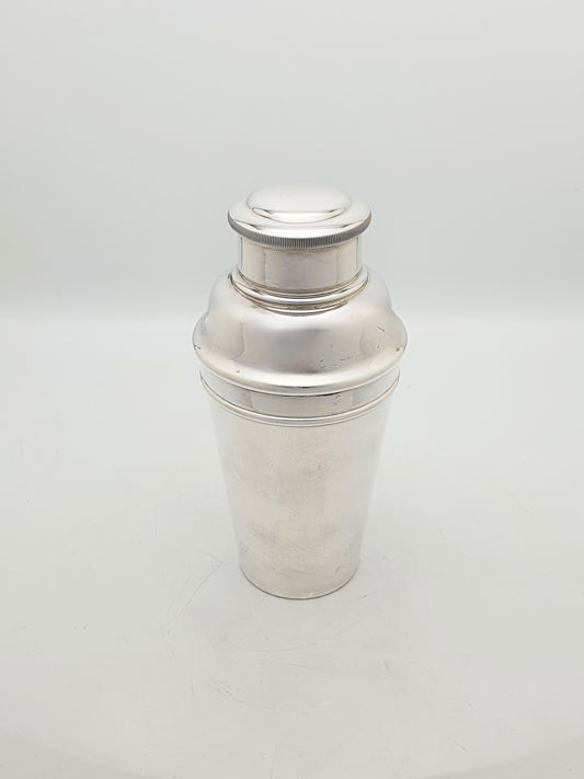 Art Deco Silver Plated Cocktail Shaker With Built-In Ice Breaker – circa 1925