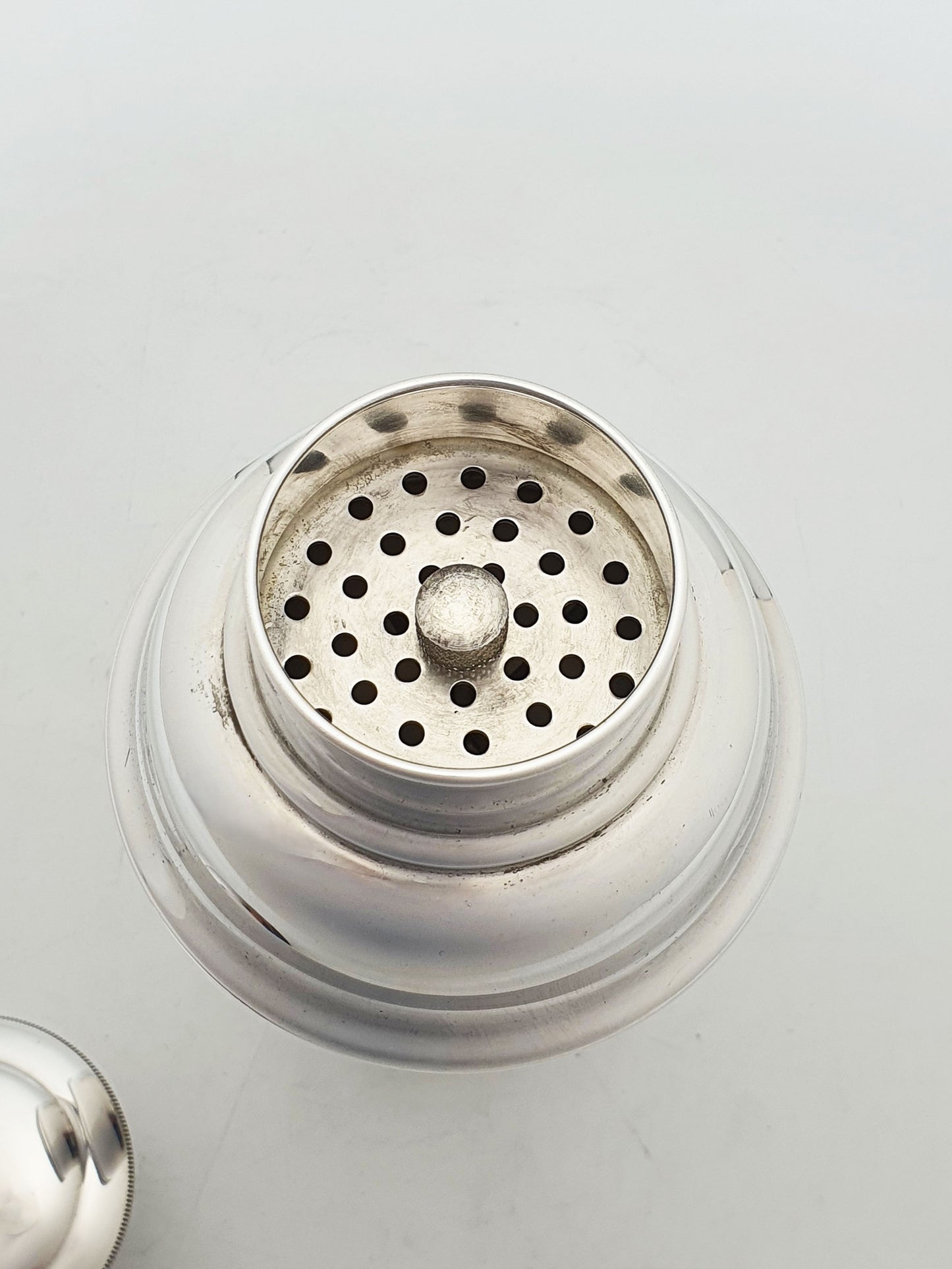 Art Deco Silver Plated Cocktail Shaker With Built-In Ice Breaker – circa 1925