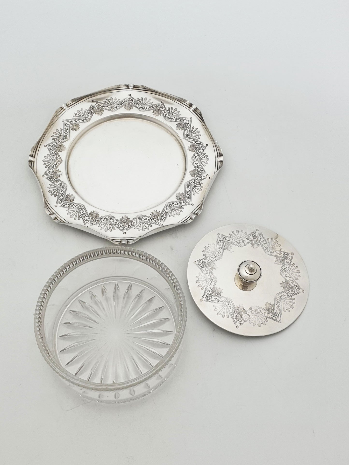 Antique Victorian Silver Plated Butter Dish With Glass Liner – circa 1890