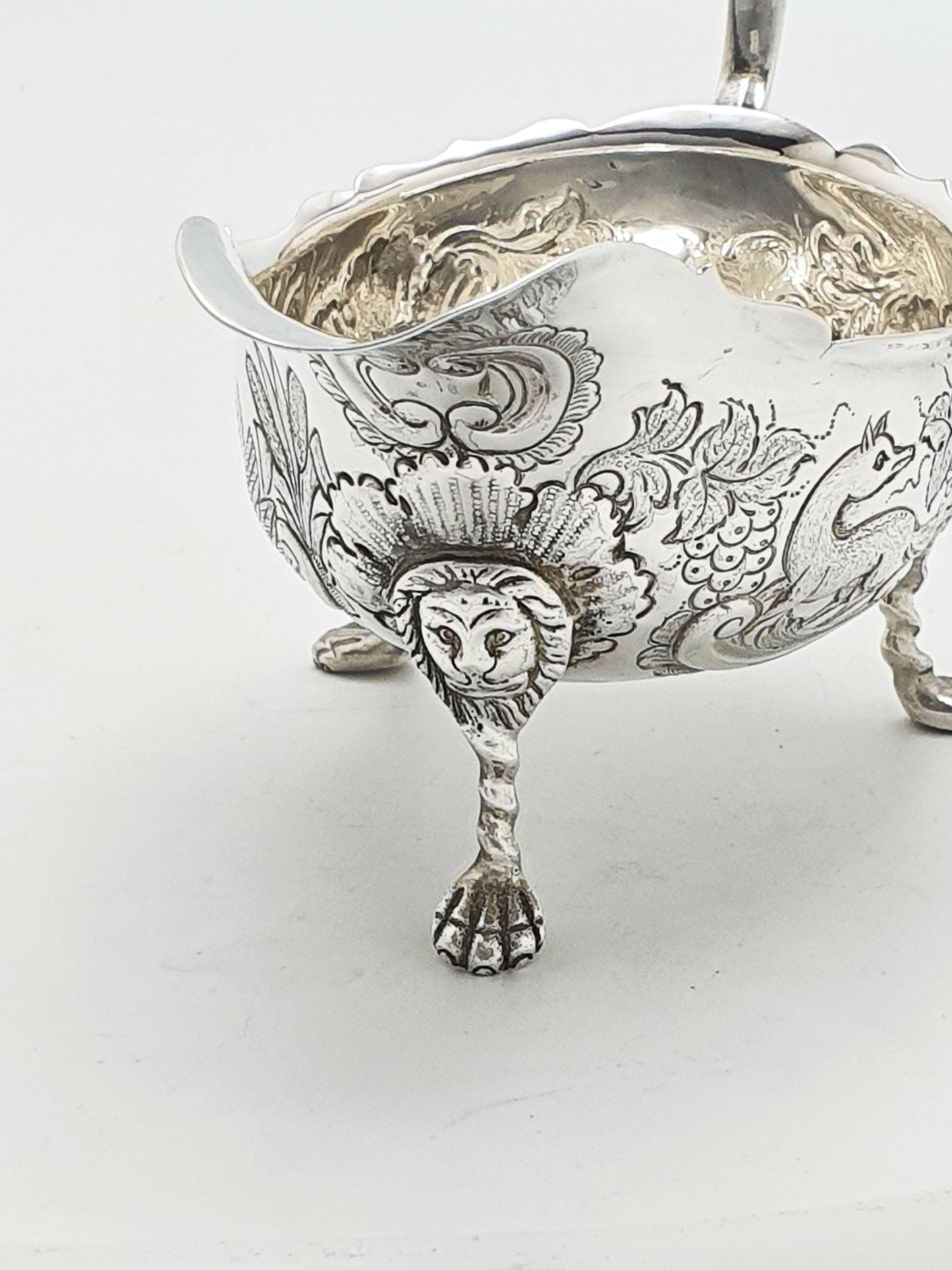 Stunning Pair of Engraved Antique Silver Plated Sauce Boats – circa  1905