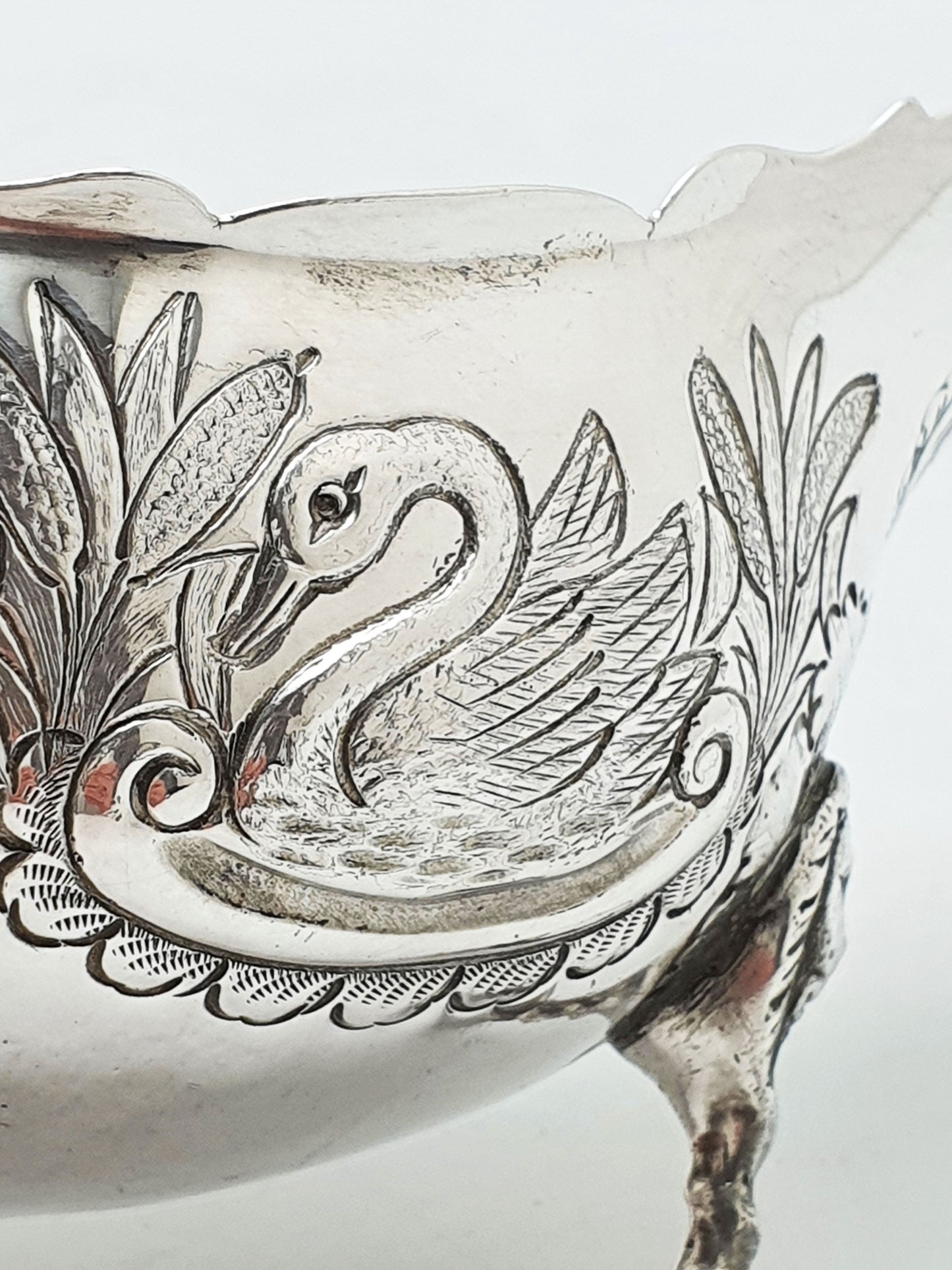 Stunning Pair of Engraved Antique Silver Plated Sauce Boats – circa  1905