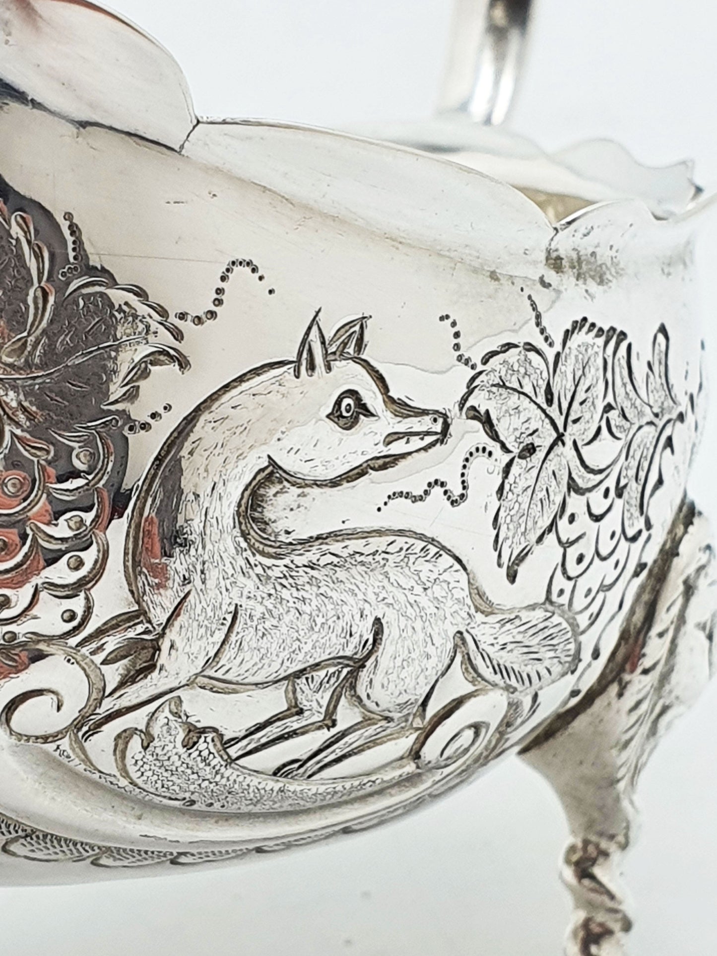 Stunning Pair of Engraved Antique Silver Plated Sauce Boats – circa  1905