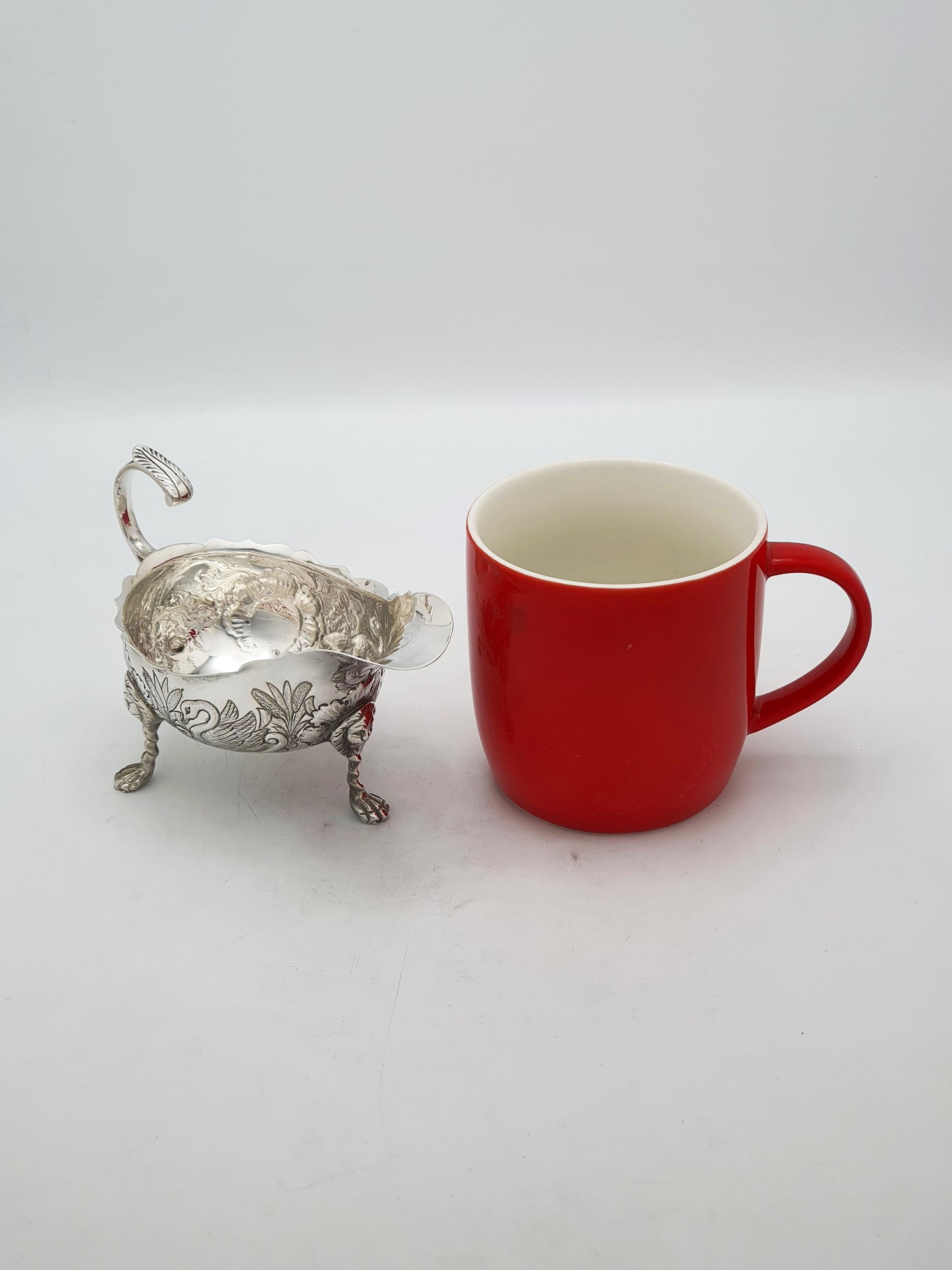 Stunning Pair of Engraved Antique Silver Plated Sauce Boats – circa  1905