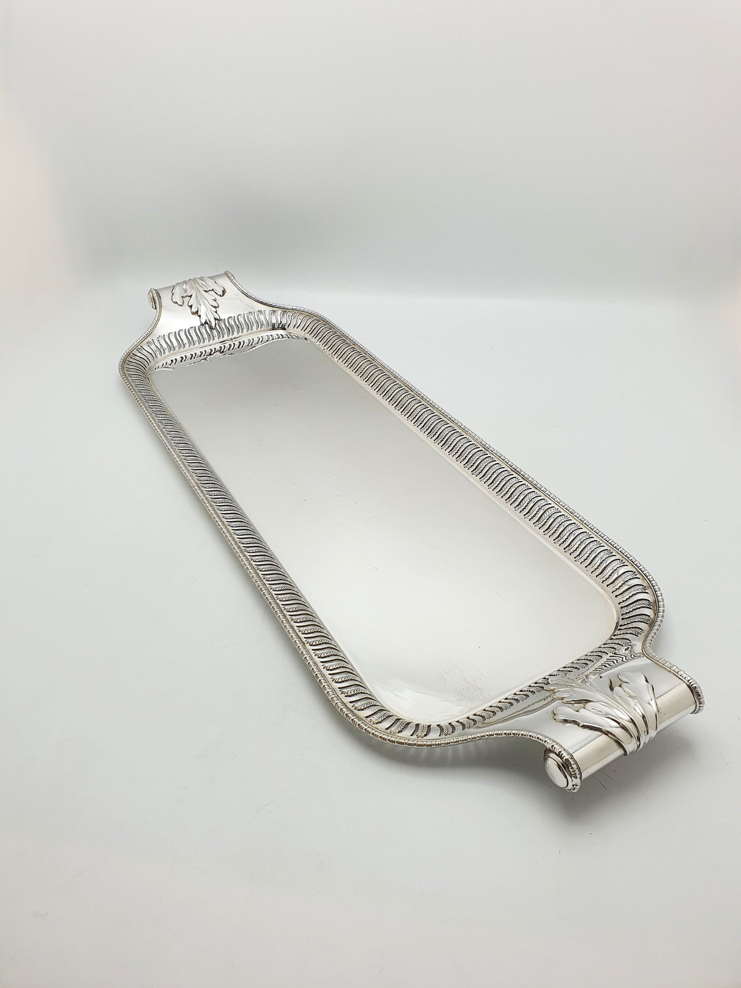 Antique Edwardian Silver Plated Serving Tray With Pierced Border – circa 1905