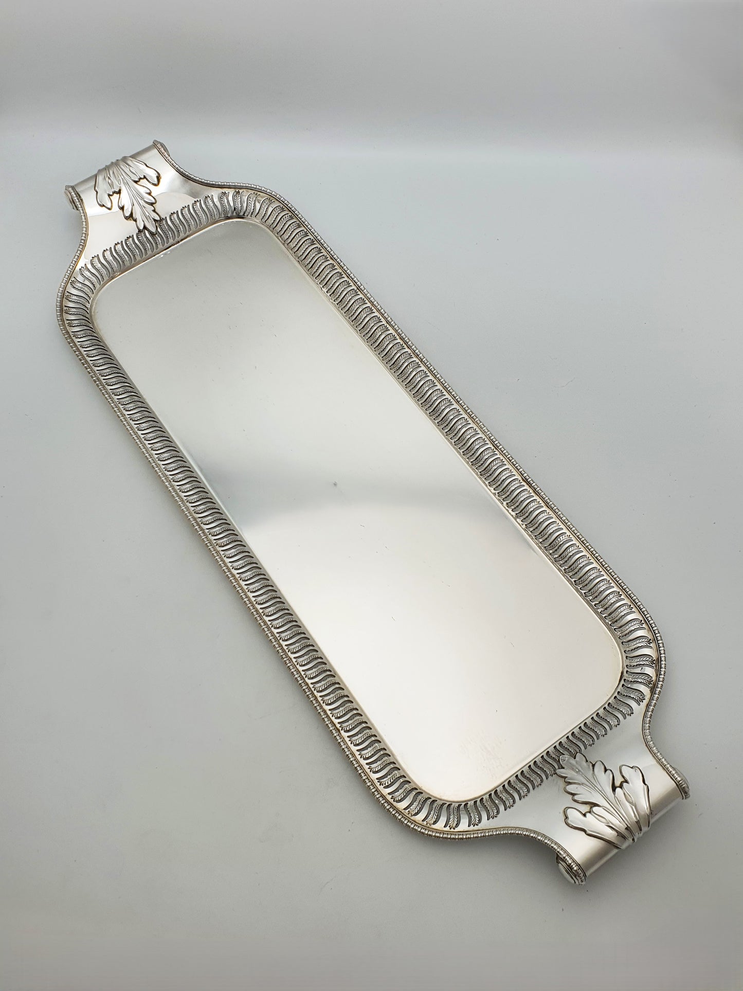 Antique Edwardian Silver Plated Serving Tray With Pierced Border – circa 1905