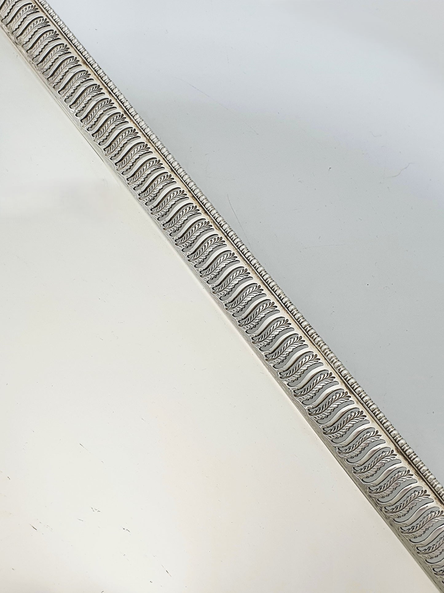 Antique Edwardian Silver Plated Serving Tray With Pierced Border – circa 1905