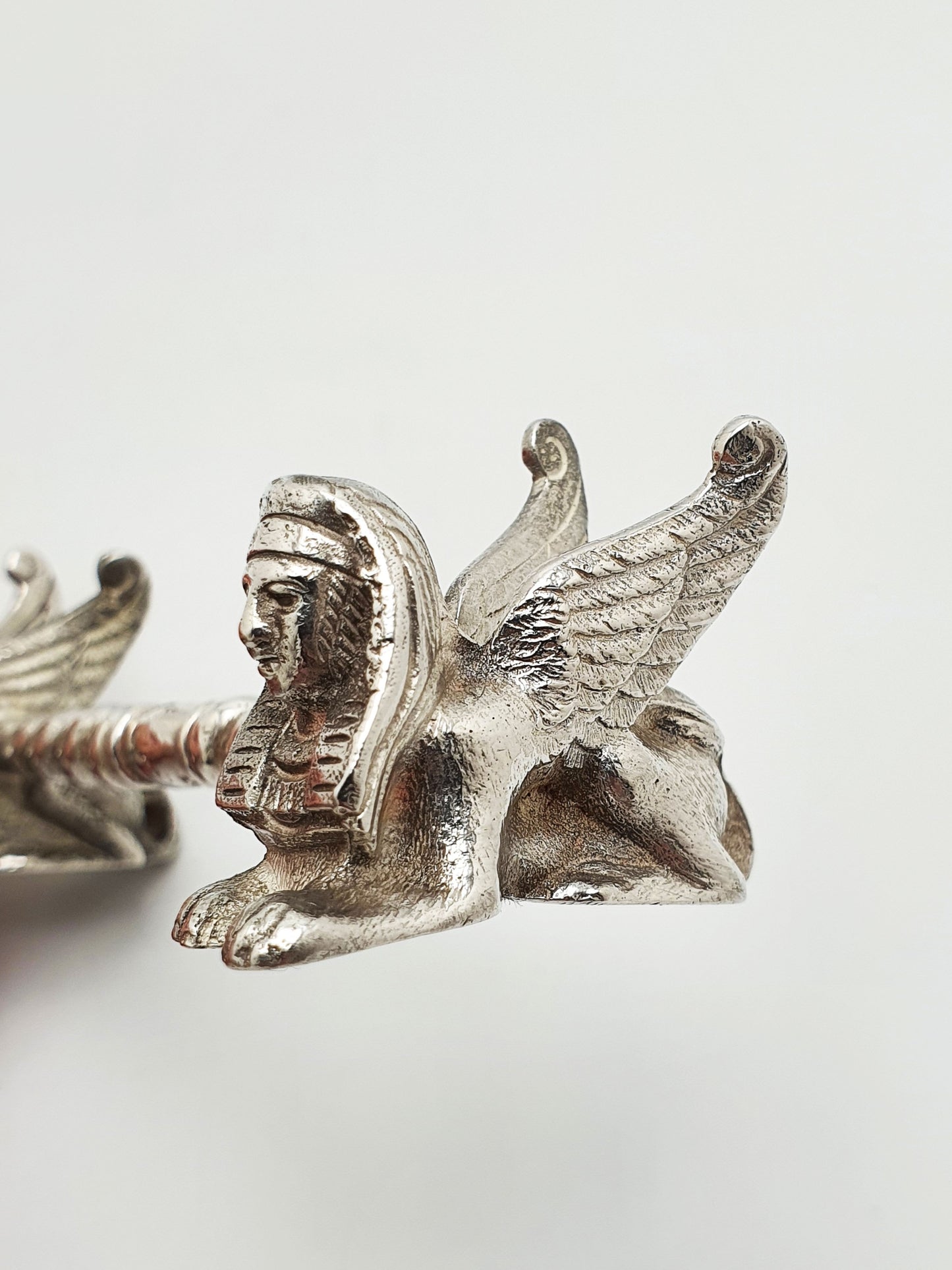 Pair of Antique Egyptian Revival Silver Plated Sphinx Knife Rests – circa 1880