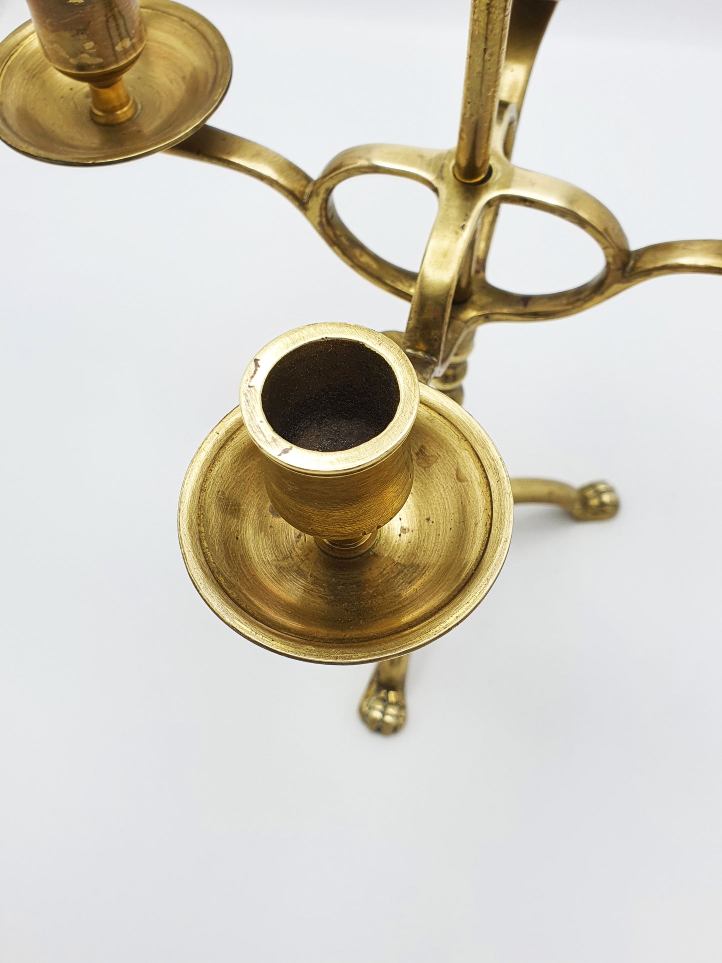 Antique Dutch Brass Adjustable Four Light Candelabra – circa 1900