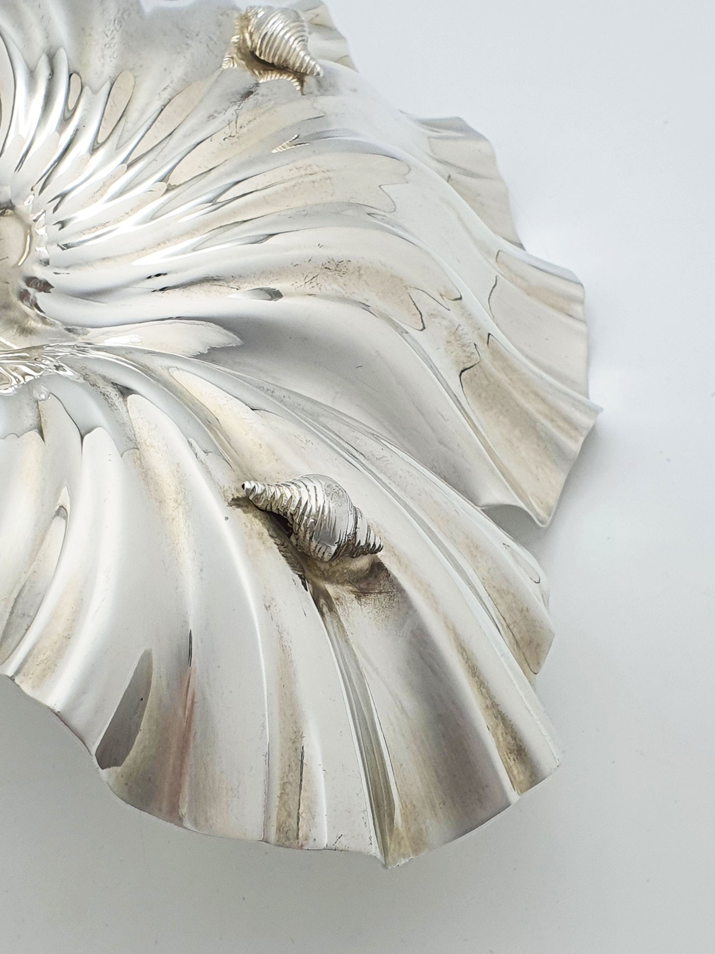 Antique Victorian Silver Plated Shell Dish With Stylised Coral Handle – circa 1880