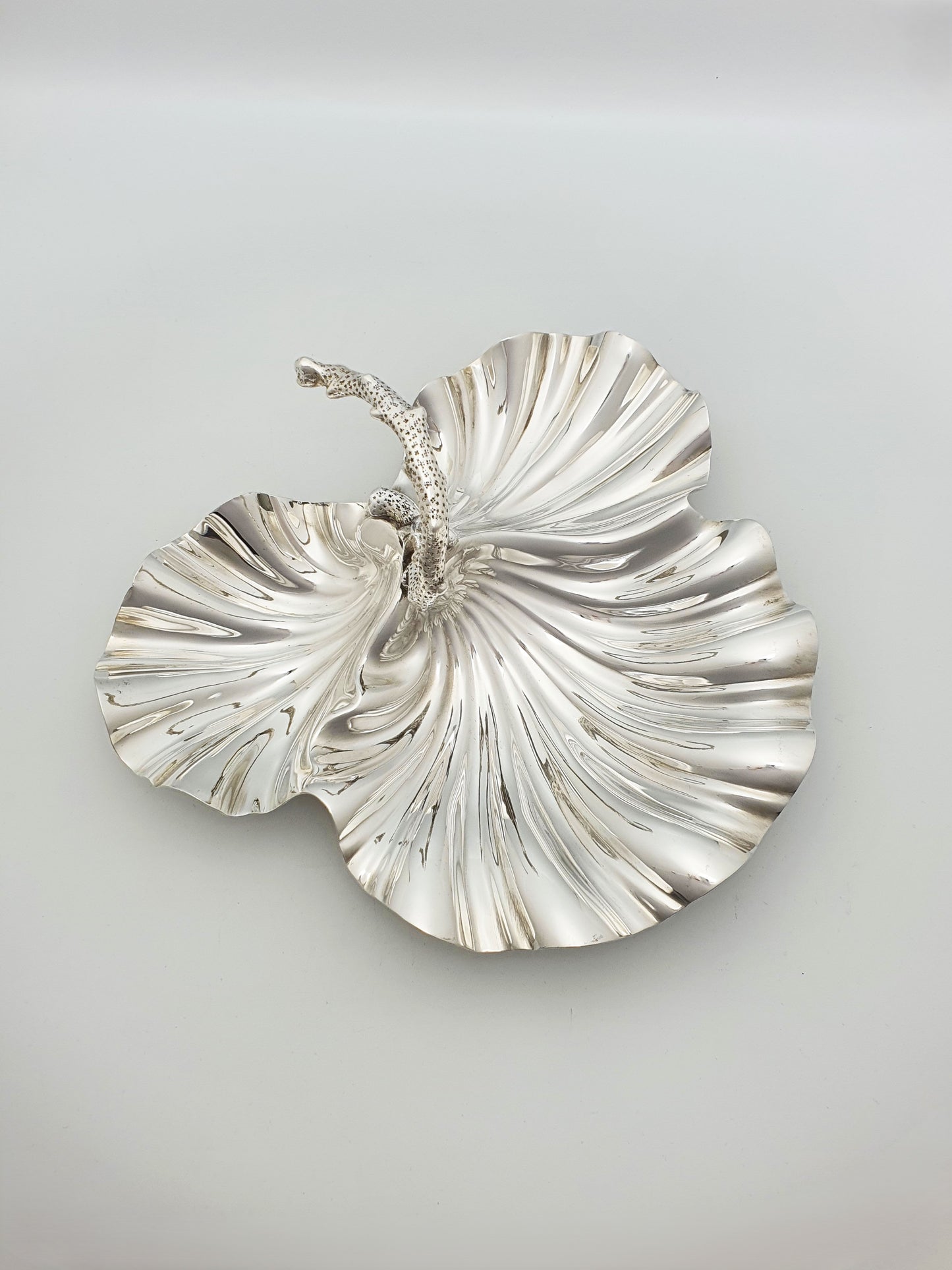 Antique Victorian Silver Plated Shell Dish With Stylised Coral Handle – circa 1880