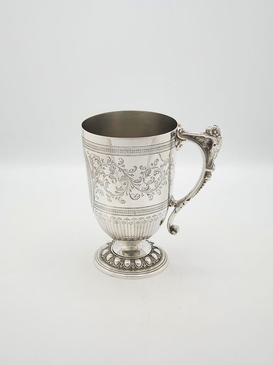 Fabulous Antique Edwardian Silver Plated Tankard With Owl Handle – circa 1905