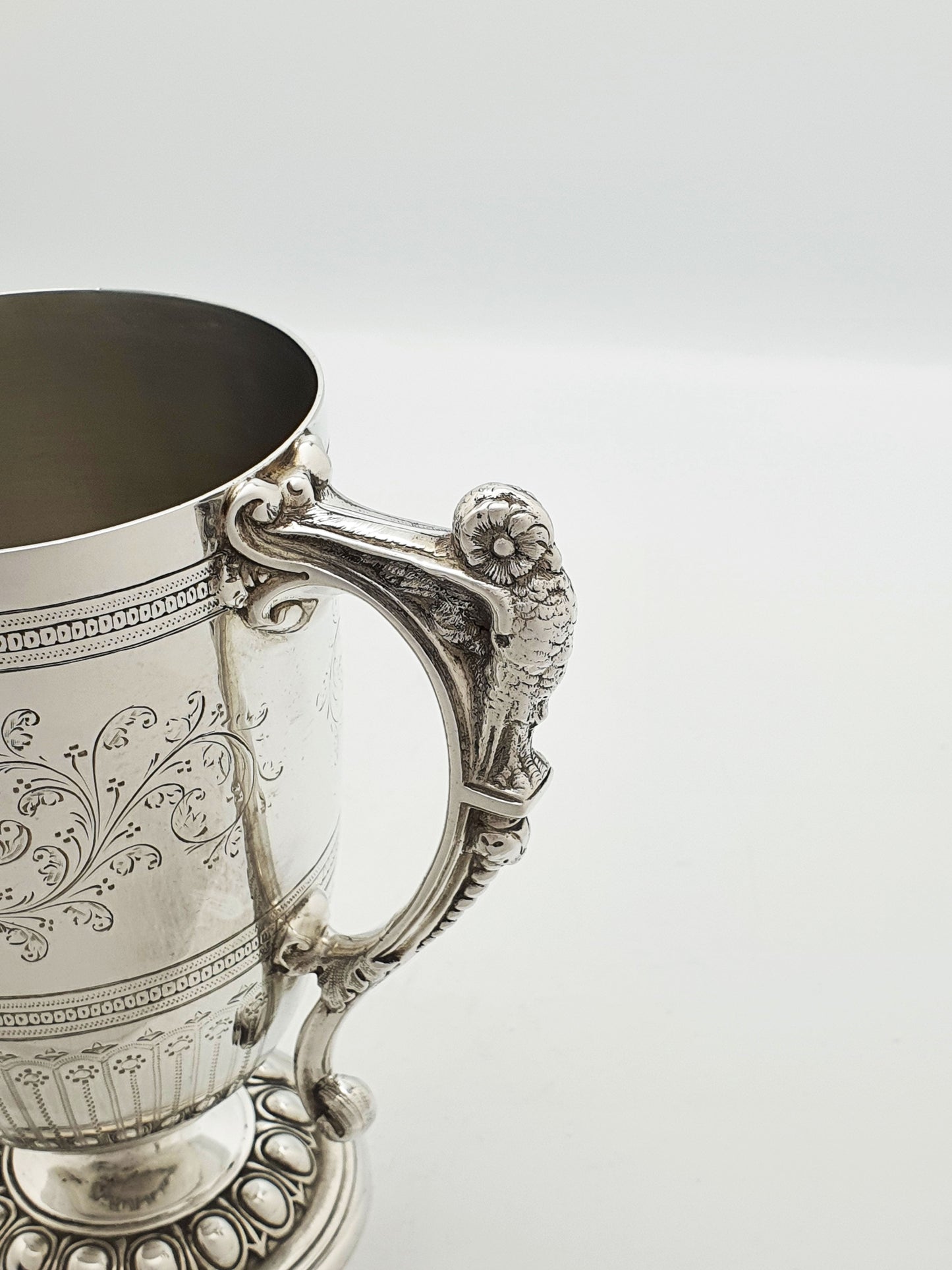 Fabulous Antique Edwardian Silver Plated Tankard With Owl Handle – circa 1905