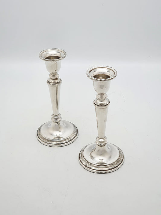 Nice Pair of Vintage Small Sterling Silver Candlesticks - 1989