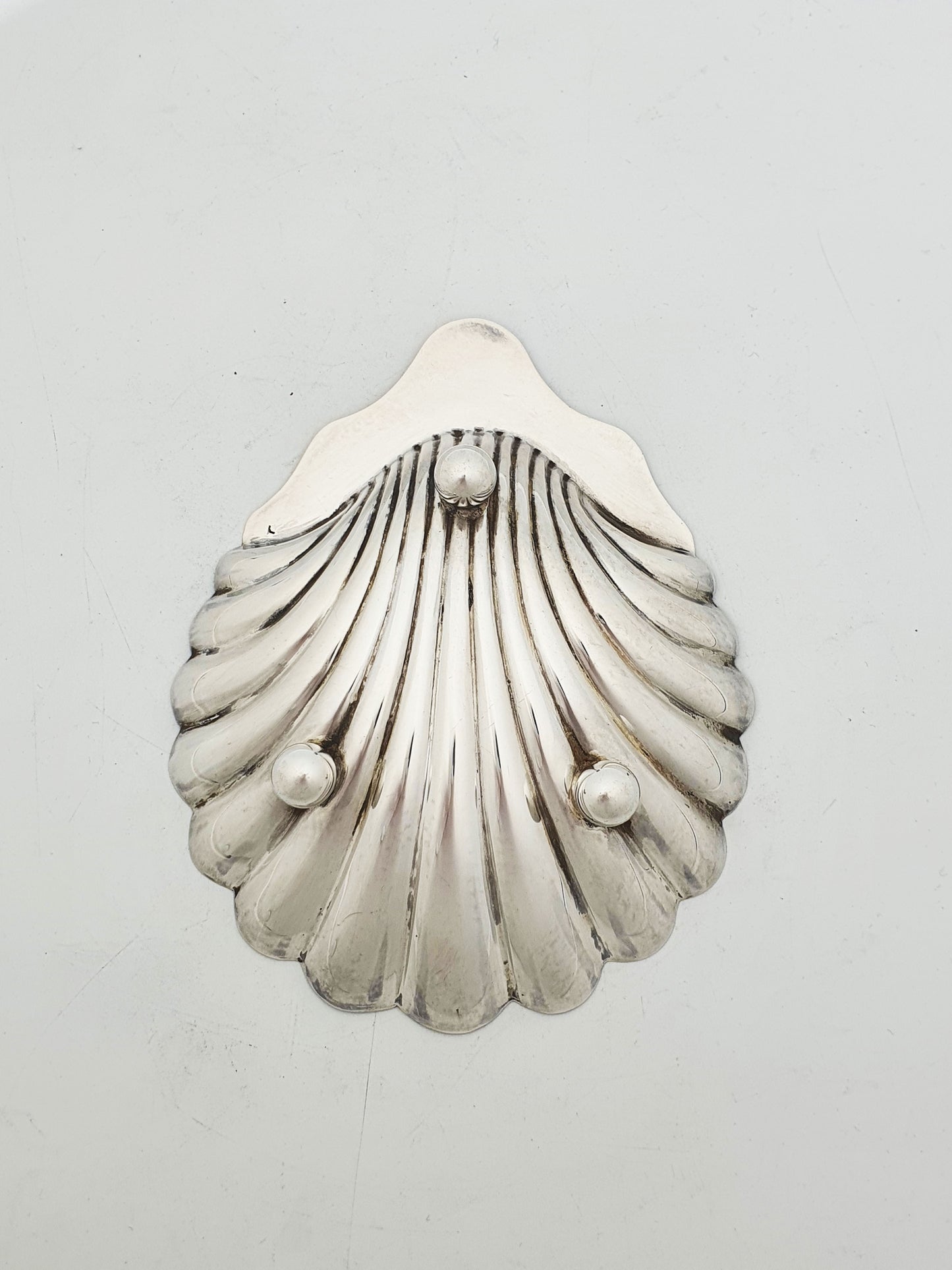 Lovely Antique Edwardian Sterling Silver Shell Butter Dish - 1910