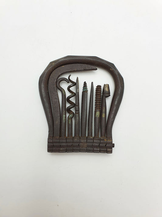 Good Antique Victorian Iron Folding Multi Tool – circa 1880