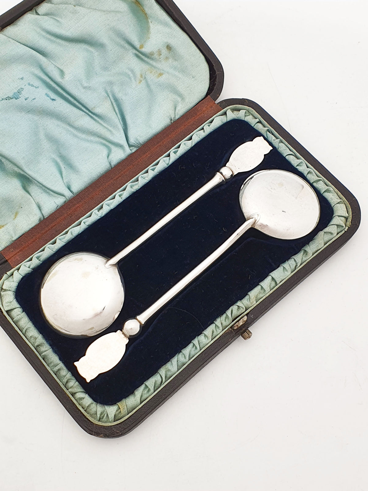 Lovely Antique Edwardian Silver Plated Preserve Spoons With Owl Finials – circa 1905