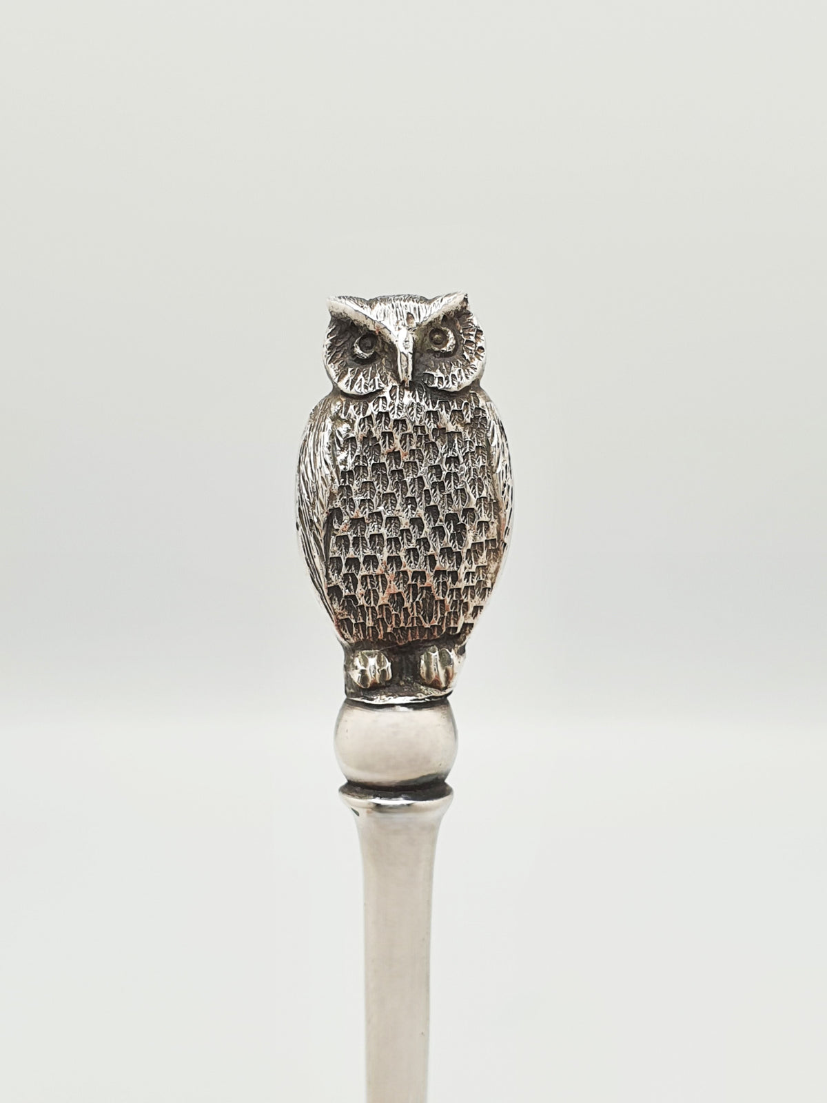 Lovely Antique Edwardian Silver Plated Preserve Spoons With Owl Finials – circa 1905