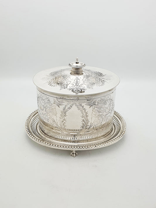 Lovely Antique Victorian Silver Plated Biscuit Barrel – circa 1880