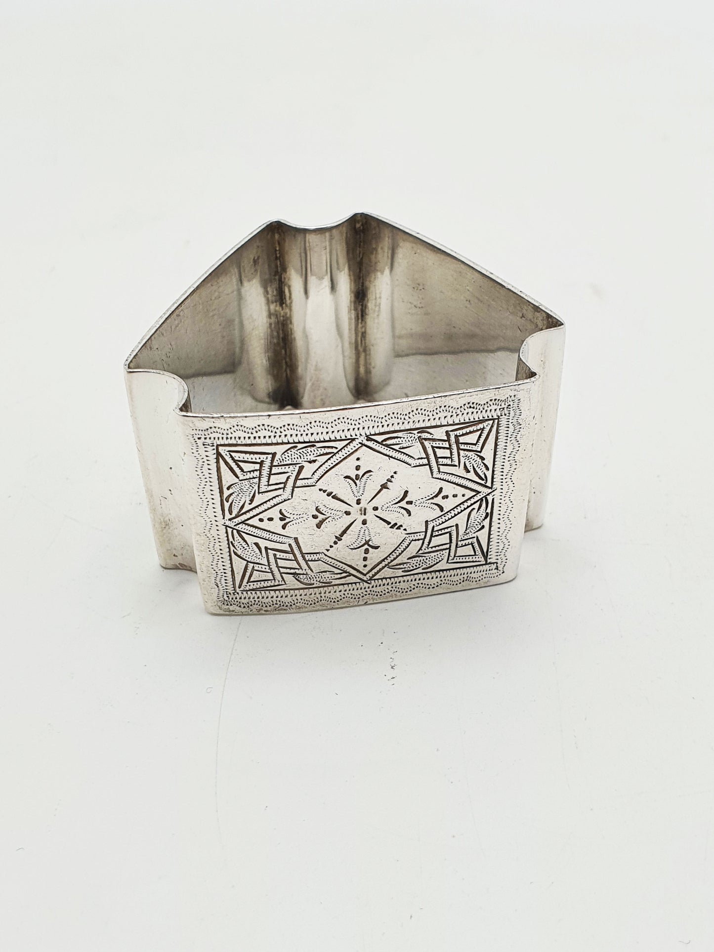 Set Of Six Antique Edwardian Silver Plated Numbered Napkin Rings - circa 1905