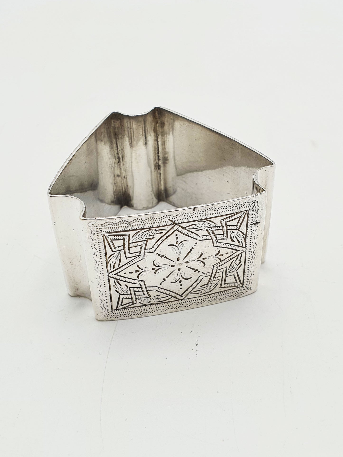 Set Of Six Antique Edwardian Silver Plated Numbered Napkin Rings - circa 1905