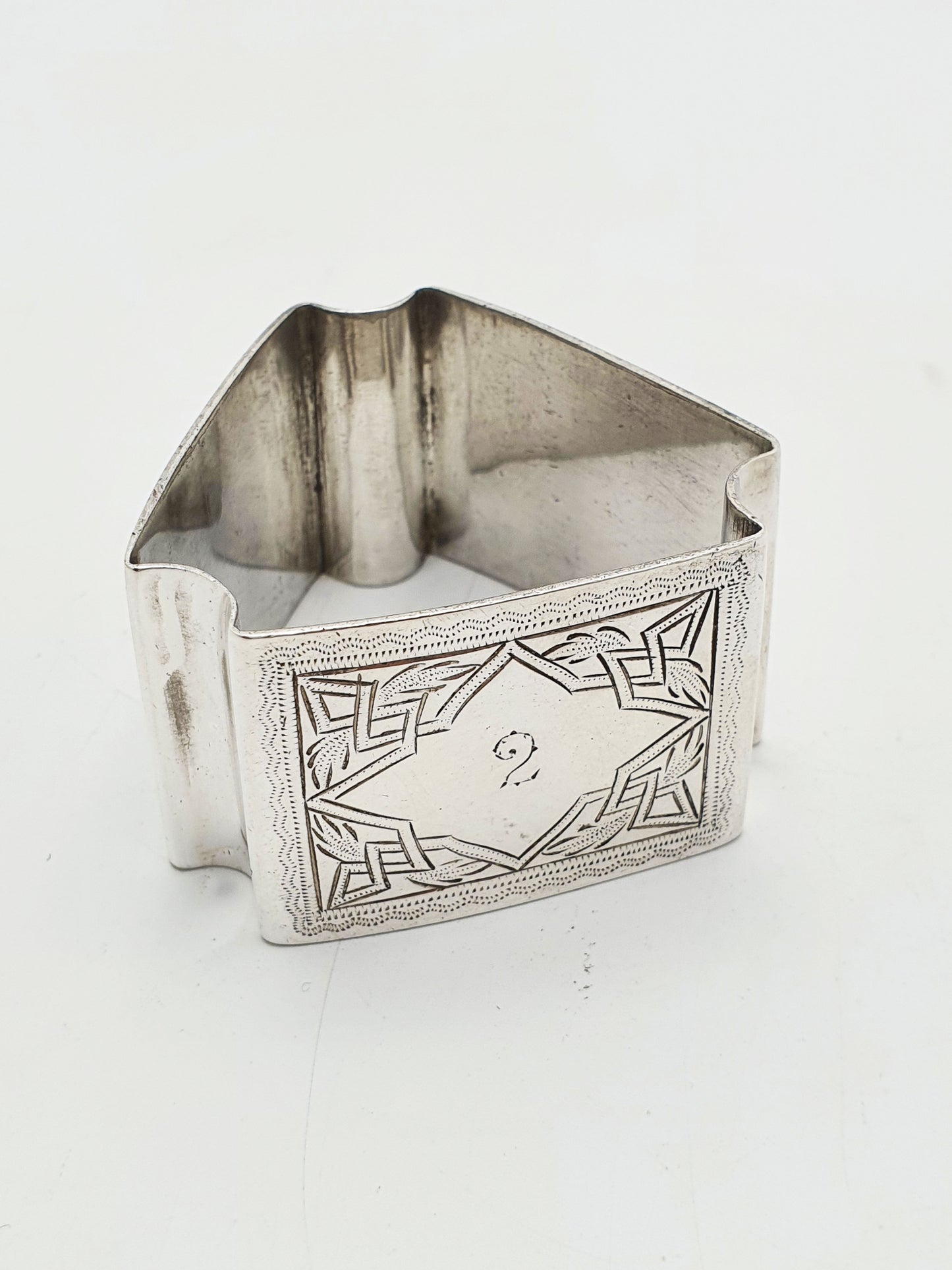 Set Of Six Antique Edwardian Silver Plated Numbered Napkin Rings - circa 1905