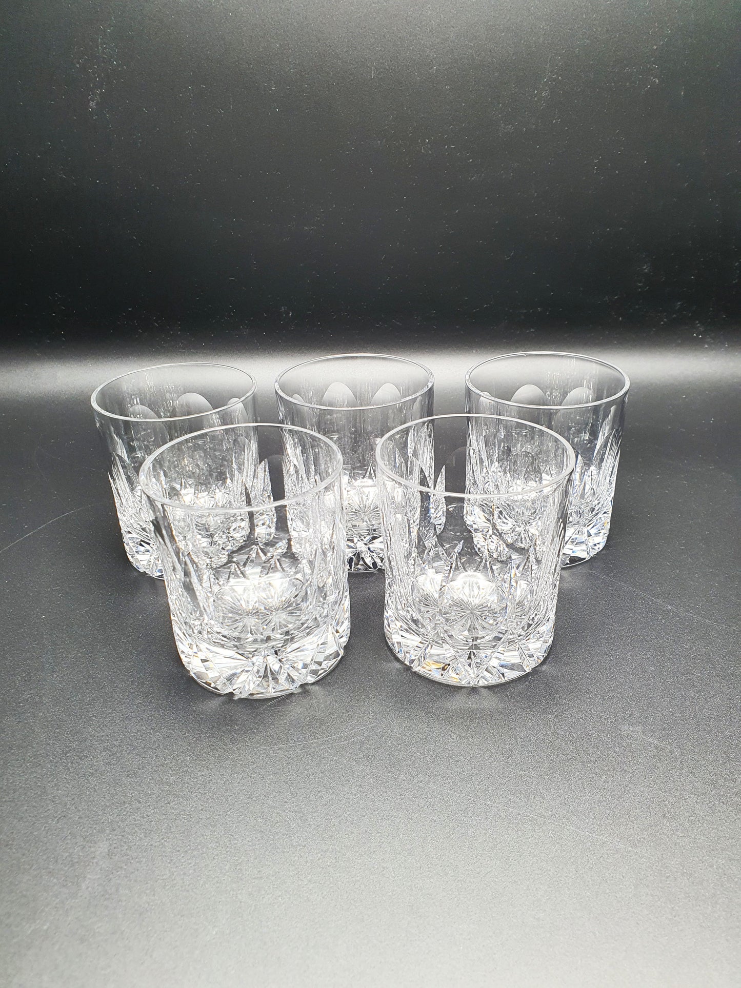Nice Set of 5 Cut Glass Tumblers - circa 1920