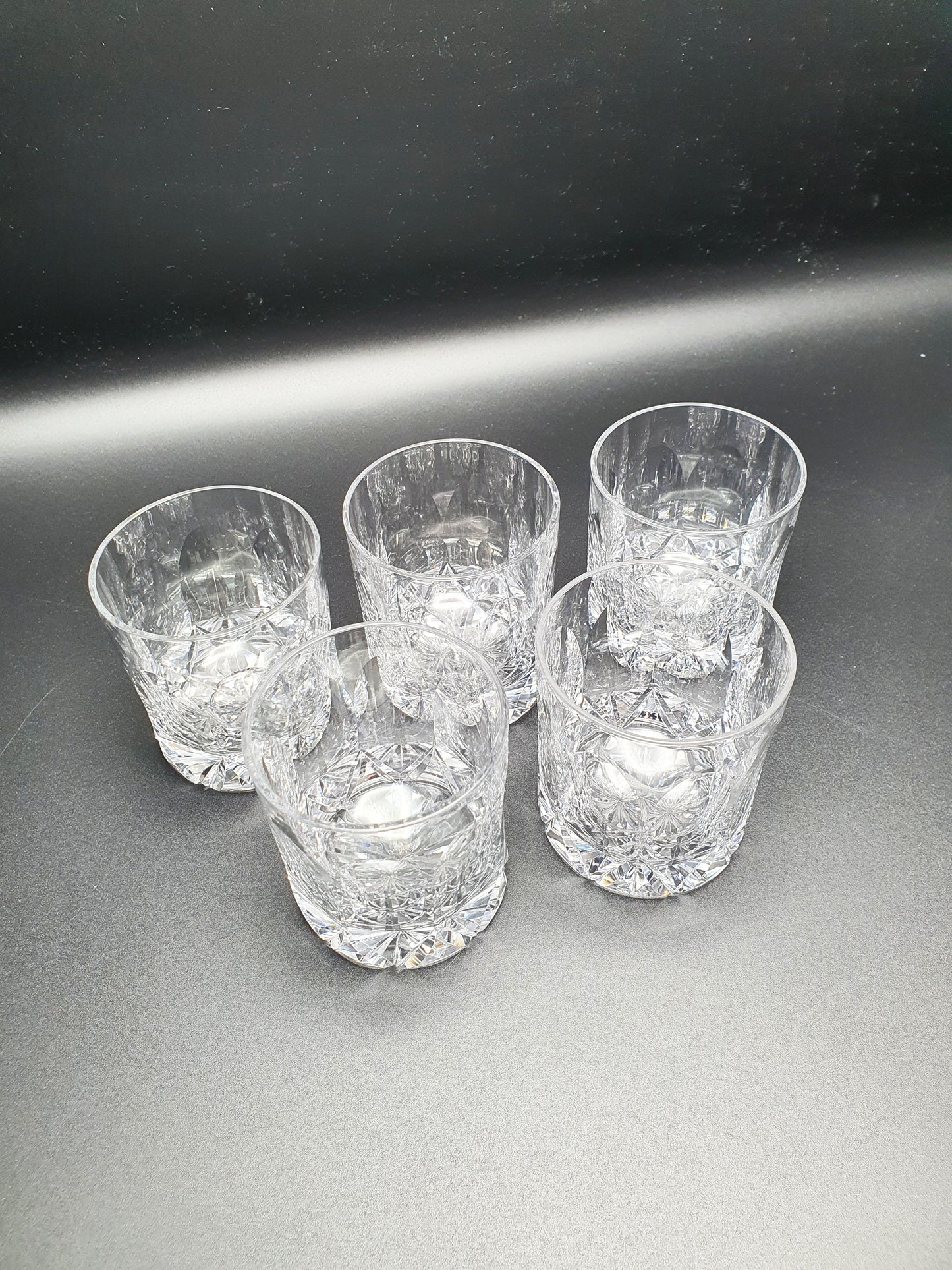 Nice Set of 5 Cut Glass Tumblers - circa 1920