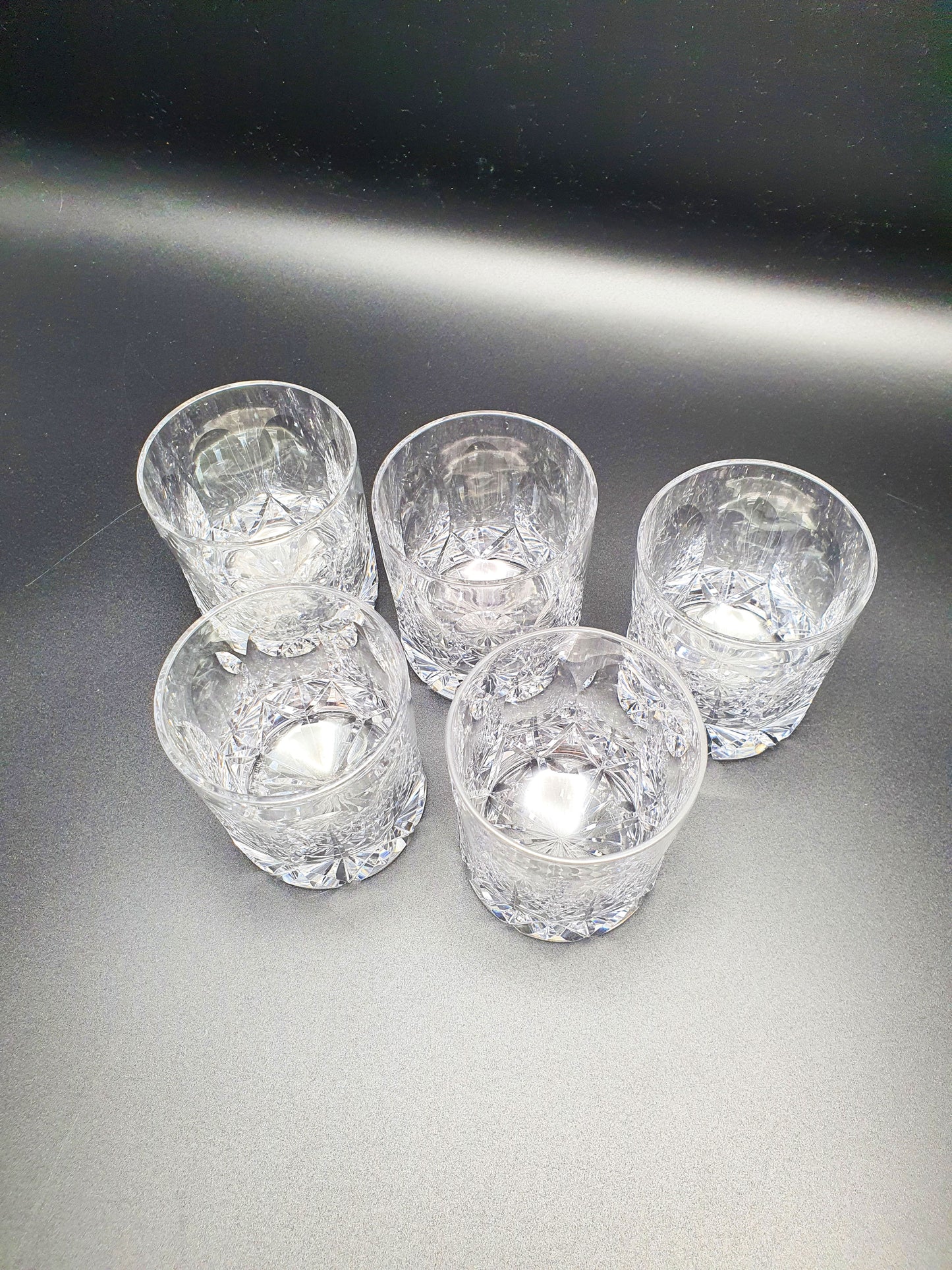 Nice Set of 5 Cut Glass Tumblers - circa 1920