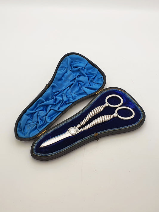 Antique Victorian Elkington Silver Plated Grape Scissors – 1891