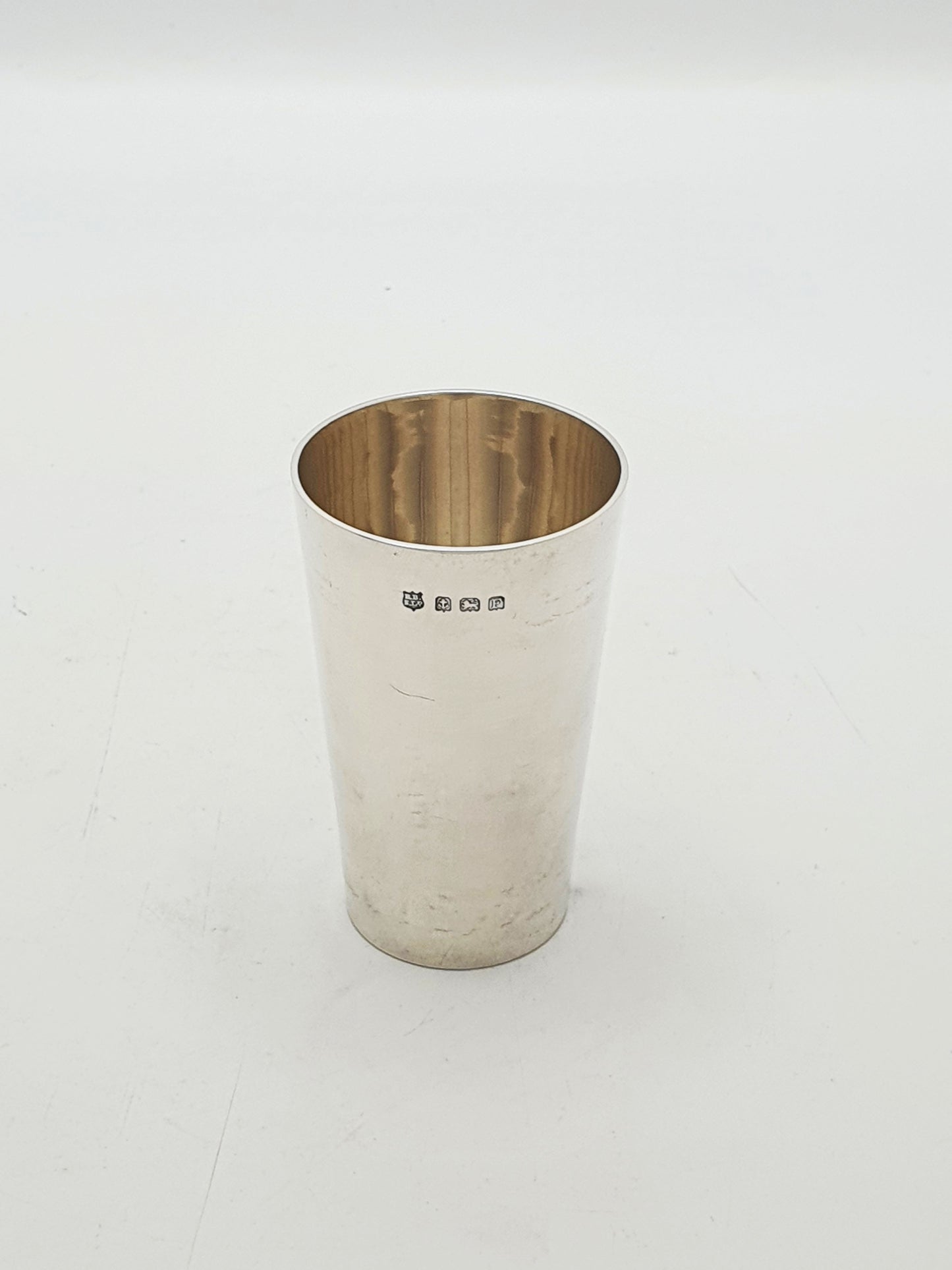 Lovely Art Deco Sterling Silver Travel Beaker With Leather Carry Case – 1930